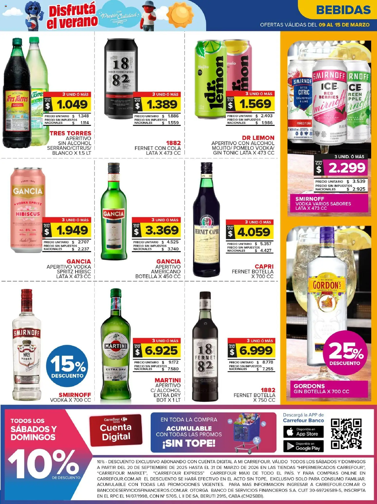 Carrefour Maxi catálogo │ válido desde el 09.03.2026 | Página: 3 | Productos: Vodka, Banco, Gin, Fernet