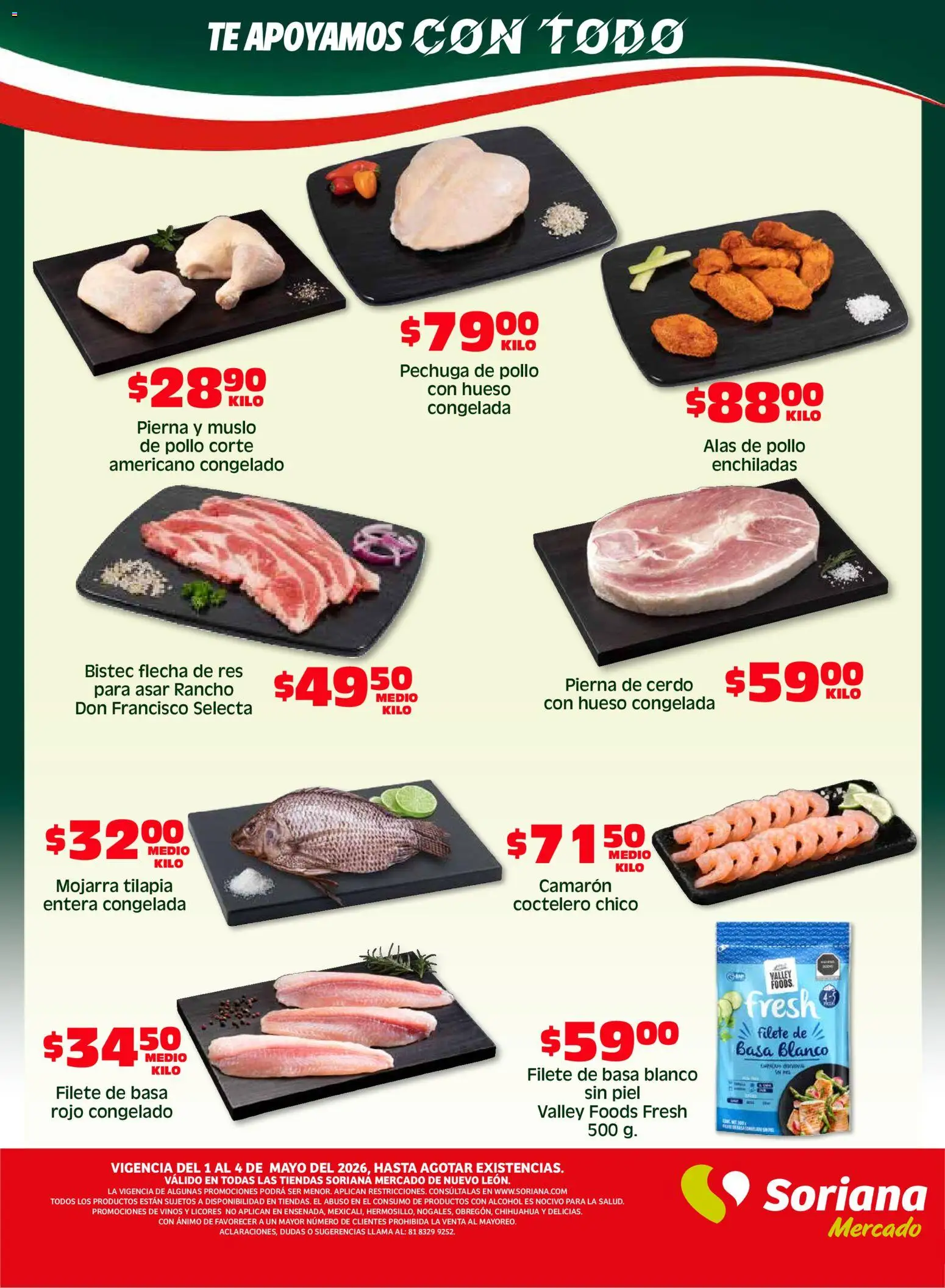 Nuevas ofertas de Soriana válidas en toda la República Mexicana desde el 01.05.2026. ¡Encuentra las mejores ofertas en Soriana Fin de Semana Mercado: Nuevo León! | Página: 2 | Productos: Pollo, Cerdo, Res, Té