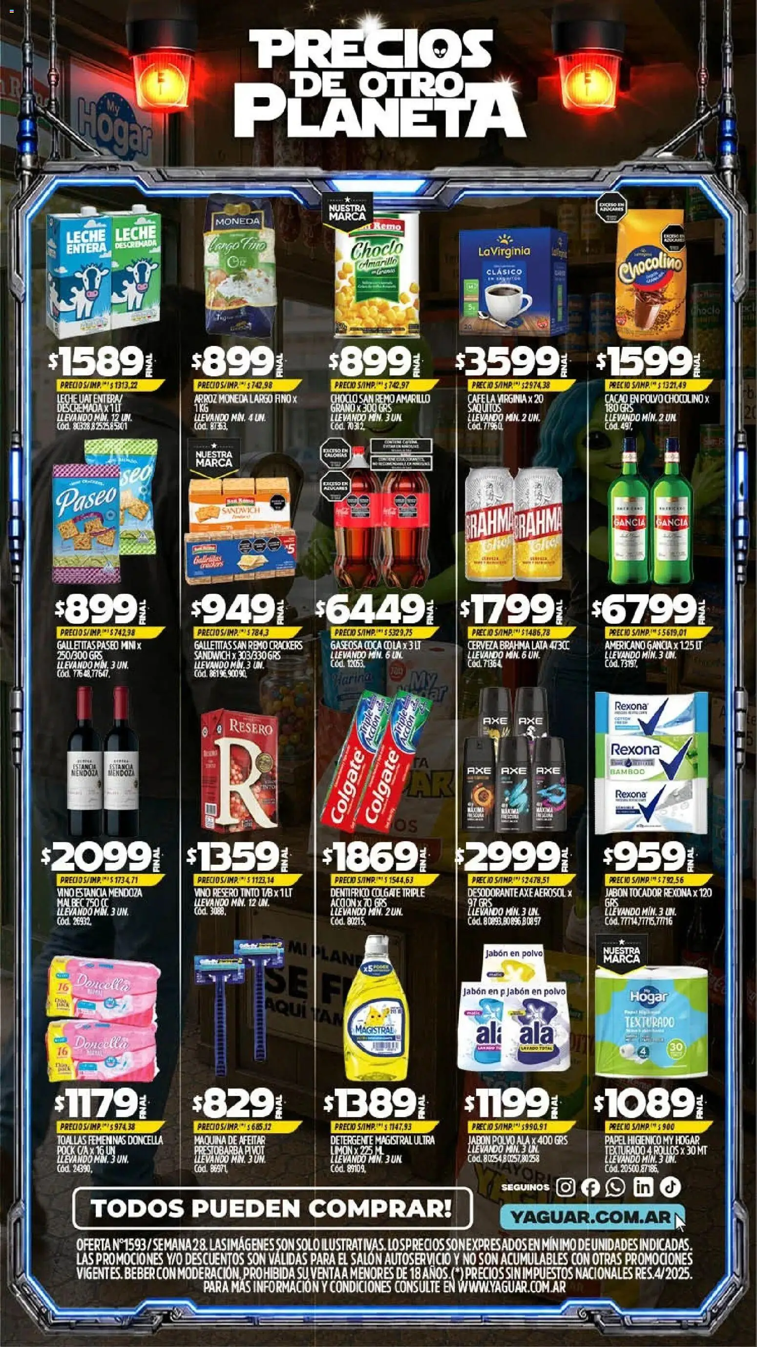 Yaguar - Oferta Semanal General Roca │ válido desde el 06/07/2026 | Página: 2 | Productos: Galletitas, Jabón en polvo, Detergente, Leche