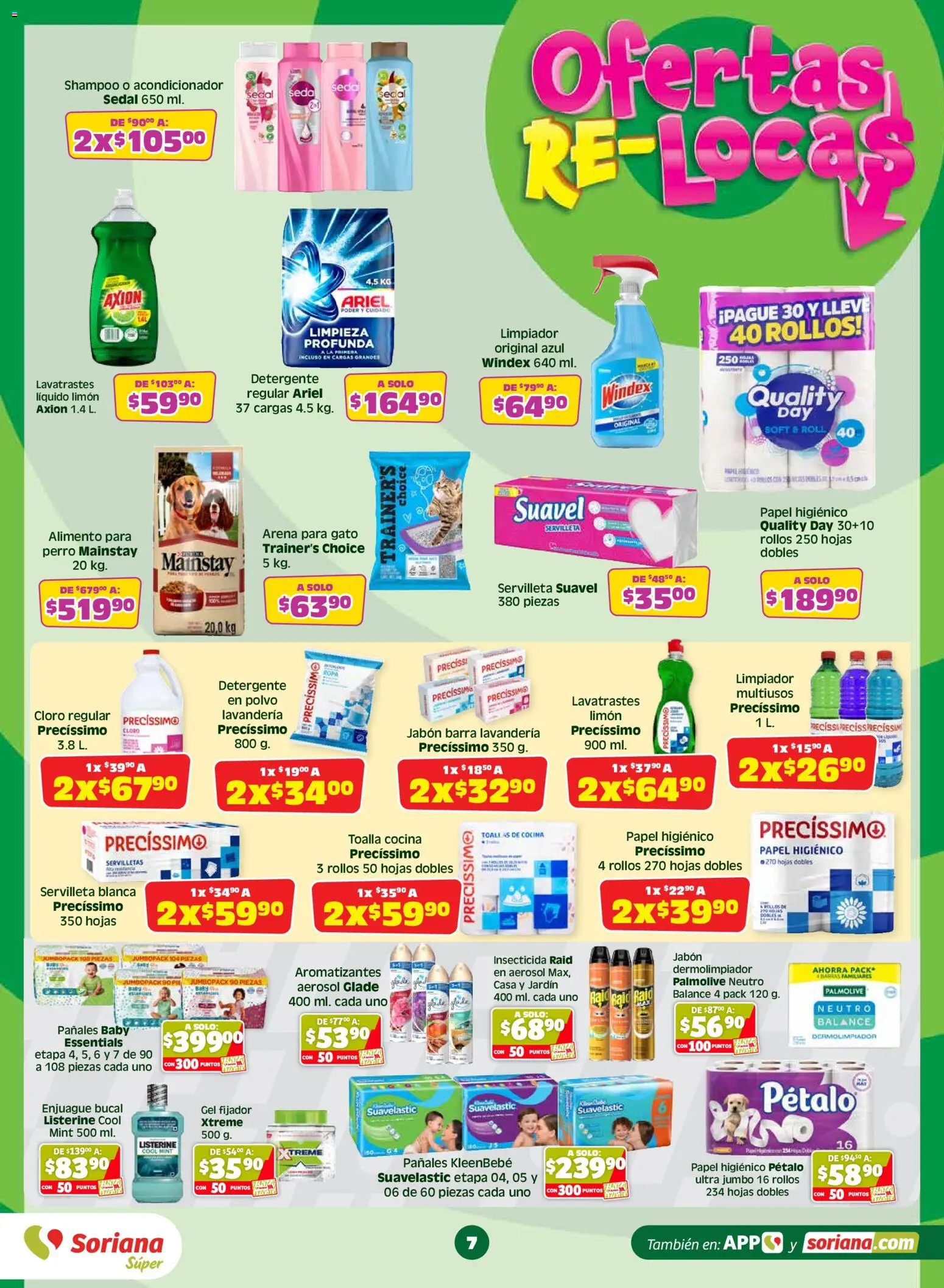 Nuevas ofertas de Soriana válidas en toda la República Mexicana desde el 26/06/2026. ¡Encuentra las mejores ofertas en Soriana Julio Regalado Súper Nacional! | Página: 7 | Productos: Limón, Limpiador, Pañales, Ropa