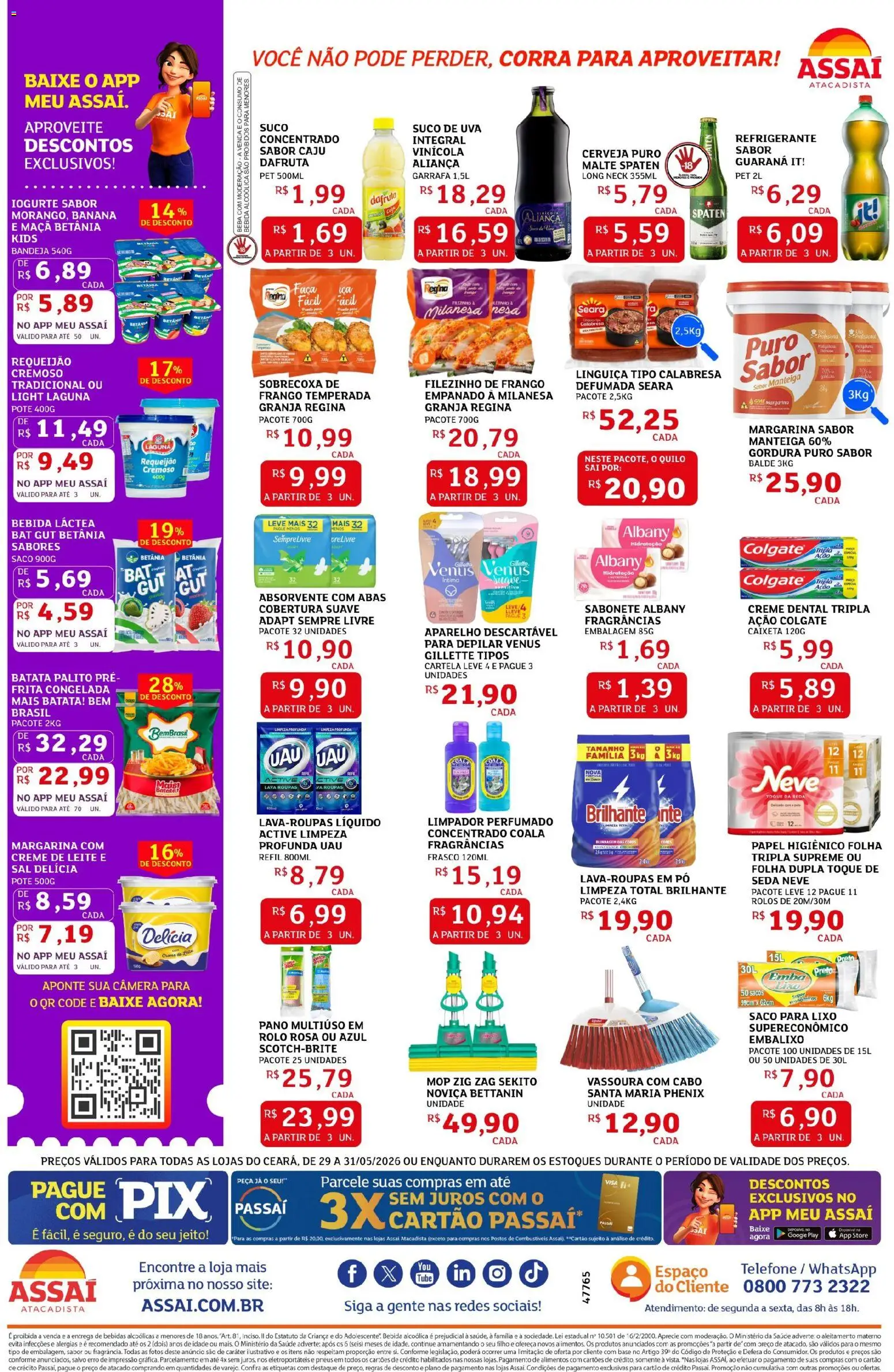 Assaí Atacadista Folheto - válido de 29.05.2026 | Página: 2 | Produtos: Saco para lixo, Base, Creme dental, Sempre Livre