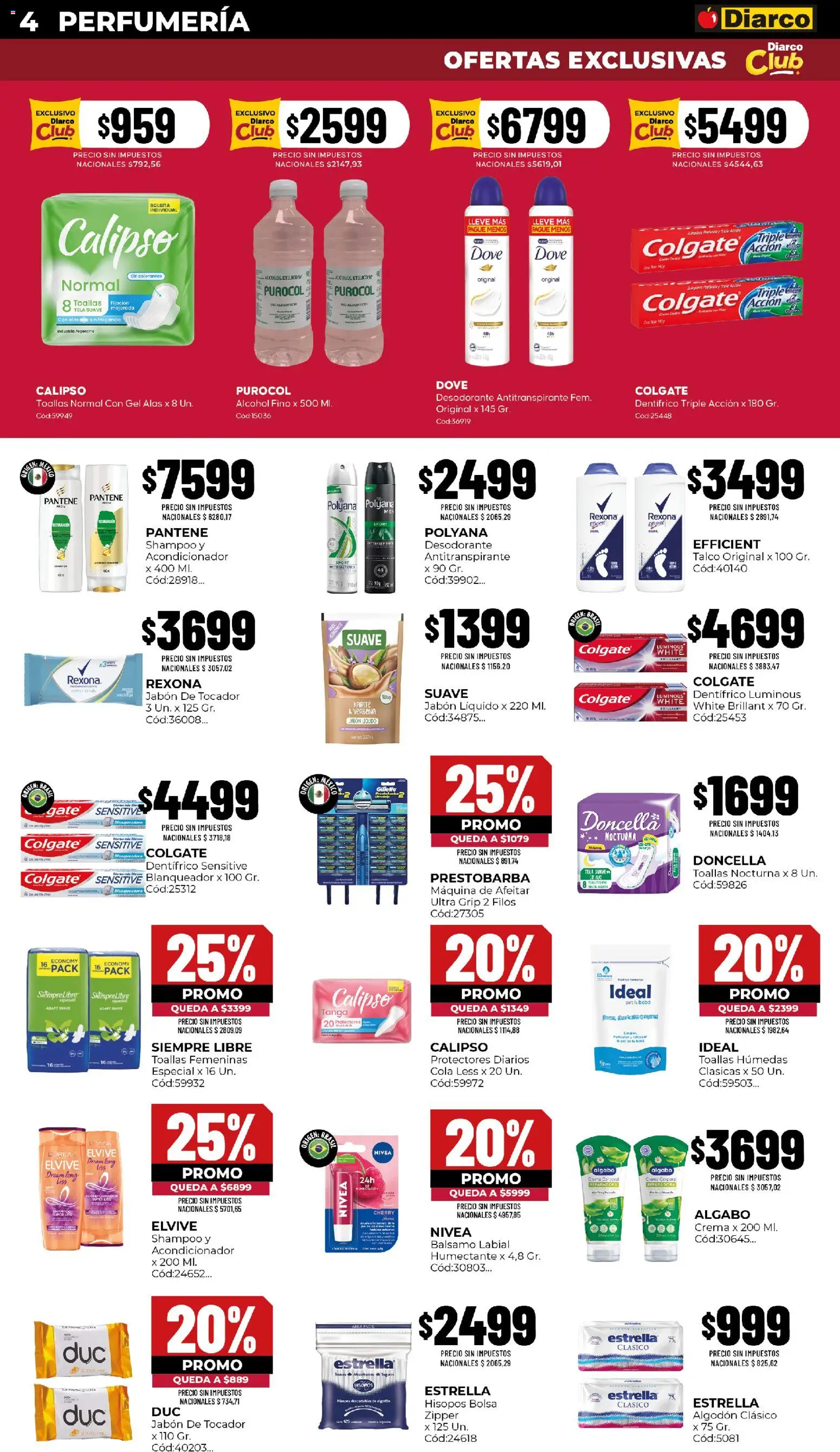 Diarco - Ofertas Pueblo Sur │ válido desde el 10/08/2026 | Página: 4 | Productos: Bolsa, Jabón líquido, Jabón, Alcohol