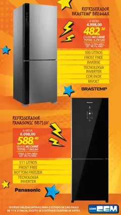 Lojas Cem - Ofertas atuais - Pré-Visualização do folheto da loja Lojas Cem, válido de 17/08/2026 | Página: 36 | Produtos: Refrigerador, Freezer, Carne