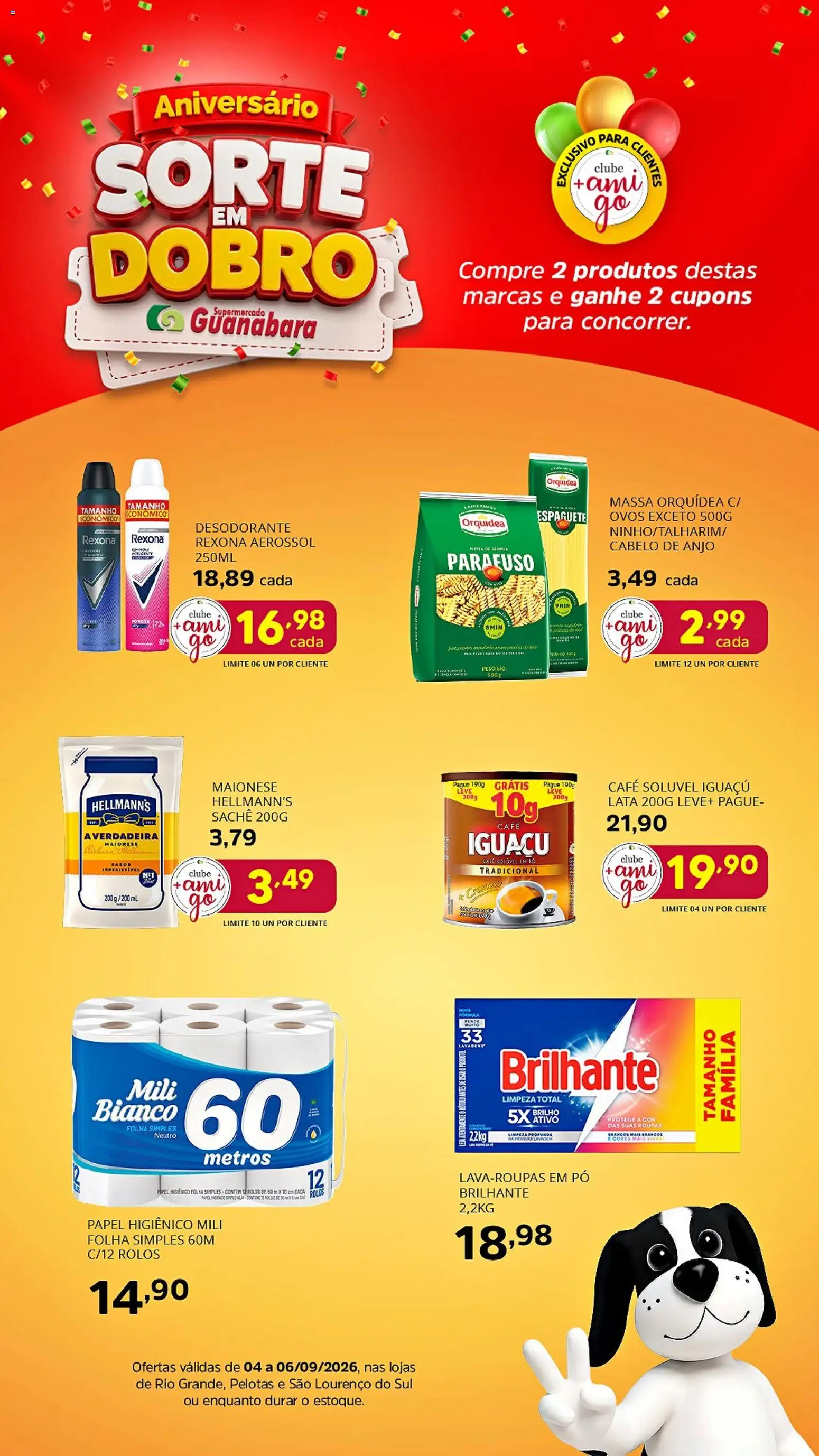 Supermercado Guanabara Folheto - válido de 04/09/2026 | Página: 1 | Produtos: Espaguete, Orquídea, Ovos, Café