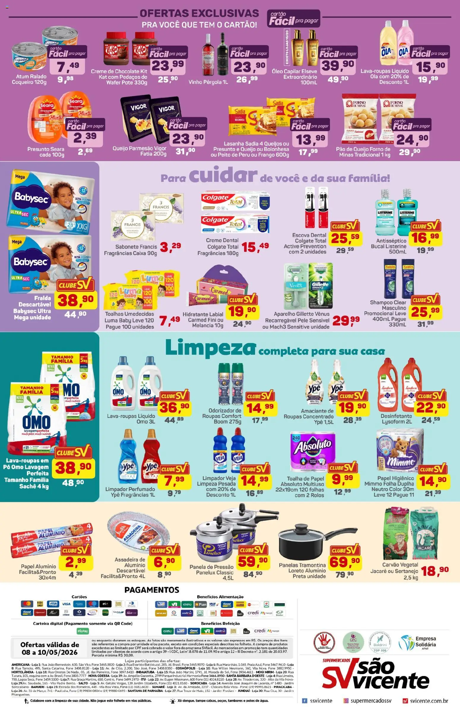 Supermercados São Vicente Folheto - válido de 08.05.2026 | Página: 4 | Produtos: Panela, Potes, Creme dental, Atum