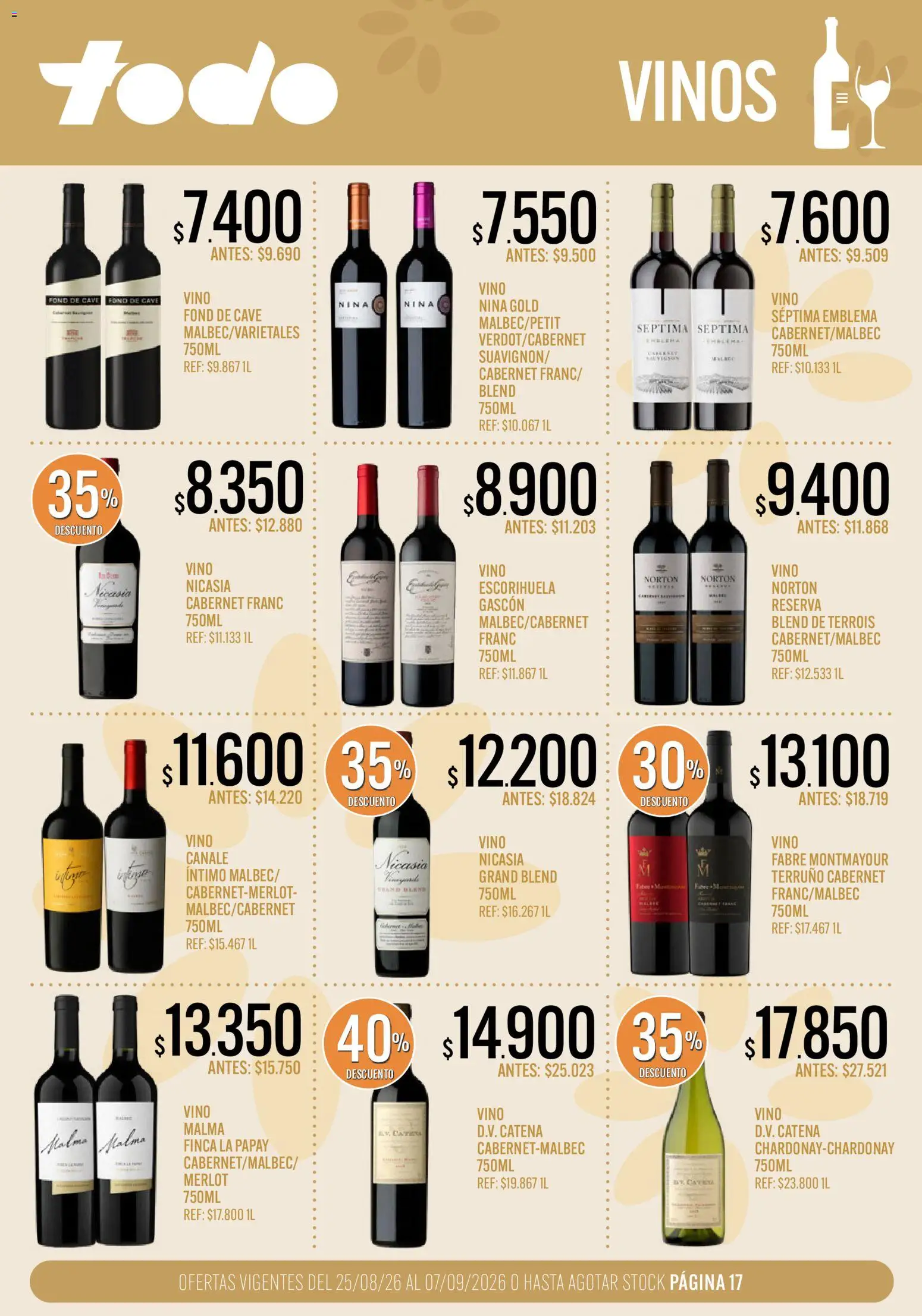 Supermercados TODO - Ofertas │ válido desde el 25/08/2026 | Página: 17 | Productos: Vino