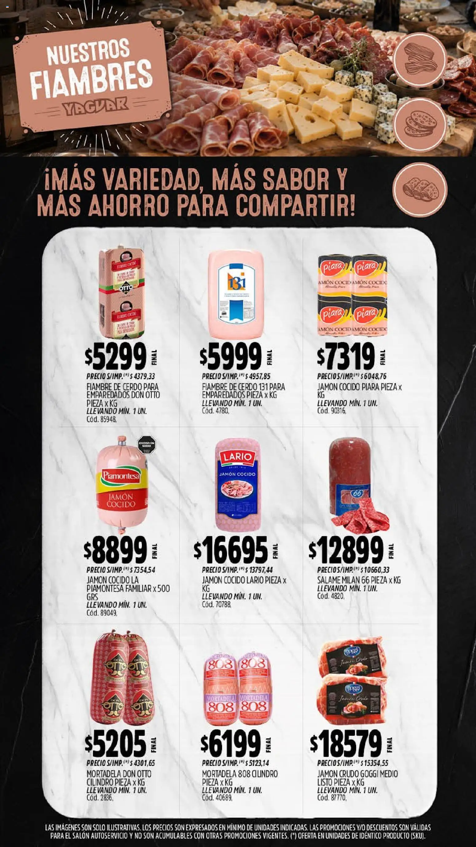 Yaguar - Oferta Semanal Mar del Plata │ válido desde el 14/09/2026 | Página: 8 | Productos: Jamón cocido, Mortadela, Jamón, Cerdo