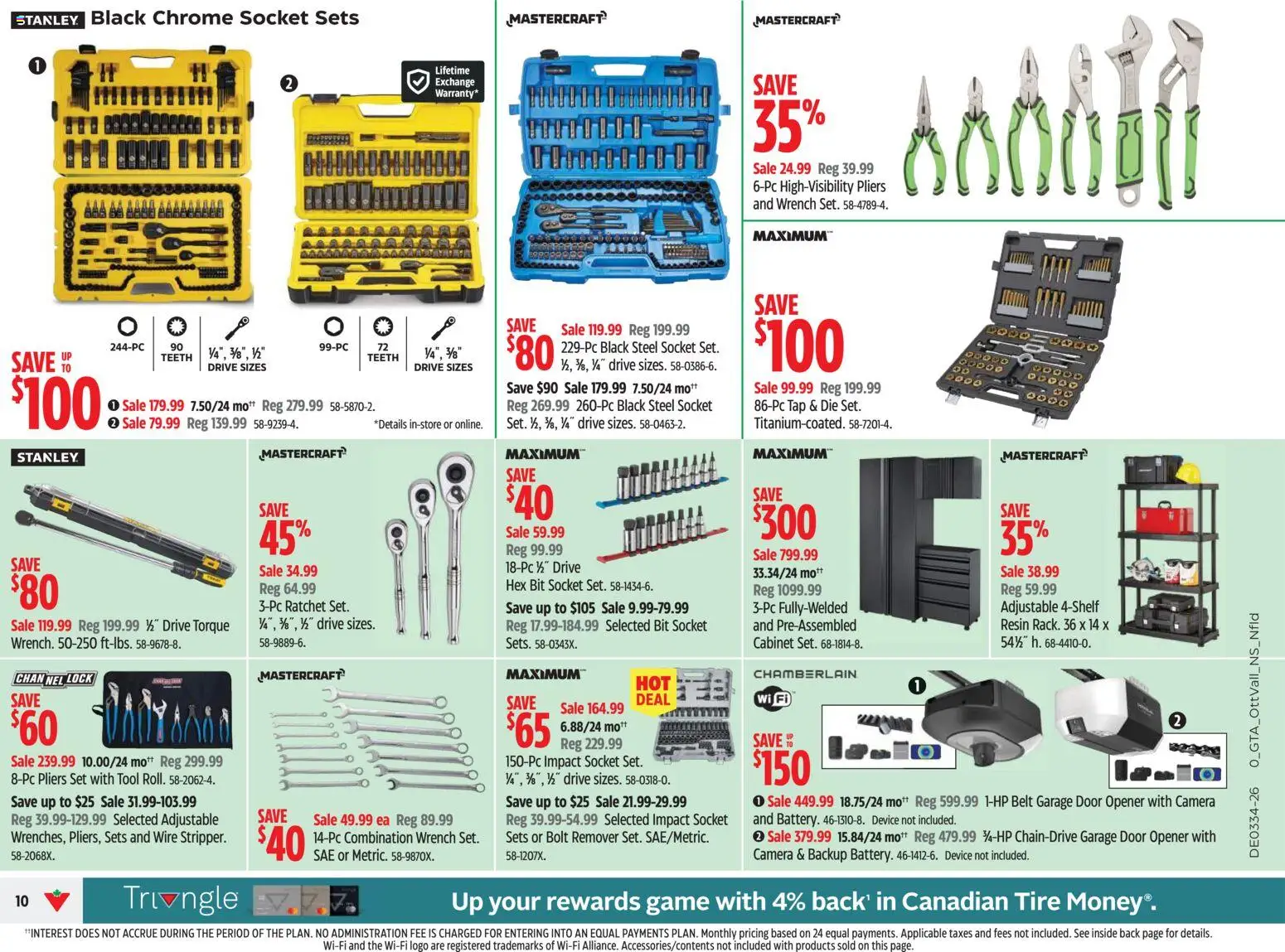 Canadian Tire flyer valid from Aug 20, 2026 | Page: 10 | Products: Camera, Socket, Cabinet, Door