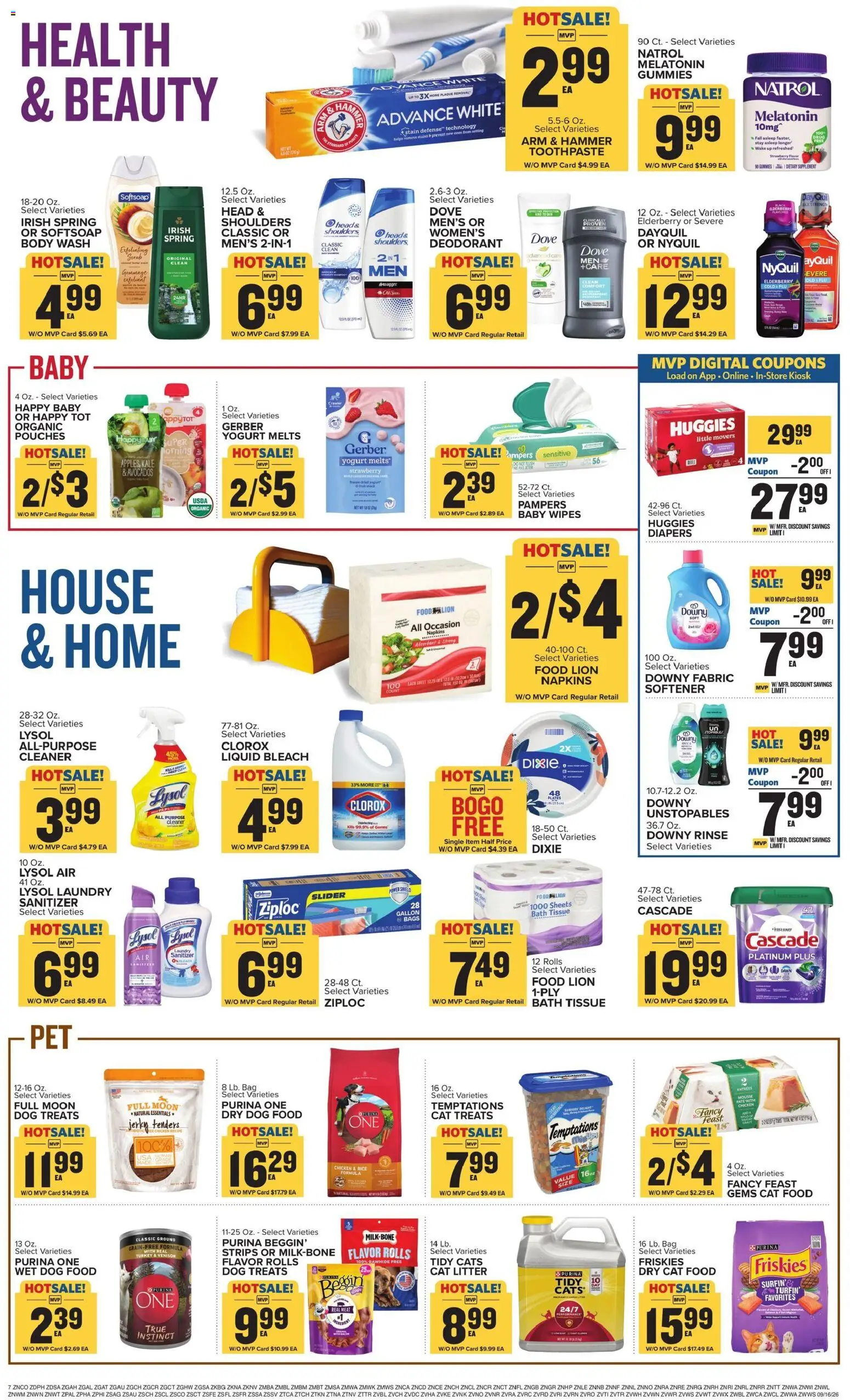 Food Lion Weekly Ad - valid from 09/16/2026 | Page: 13 | Products: Melatonin, Bath, Cat Food, Cat Litter