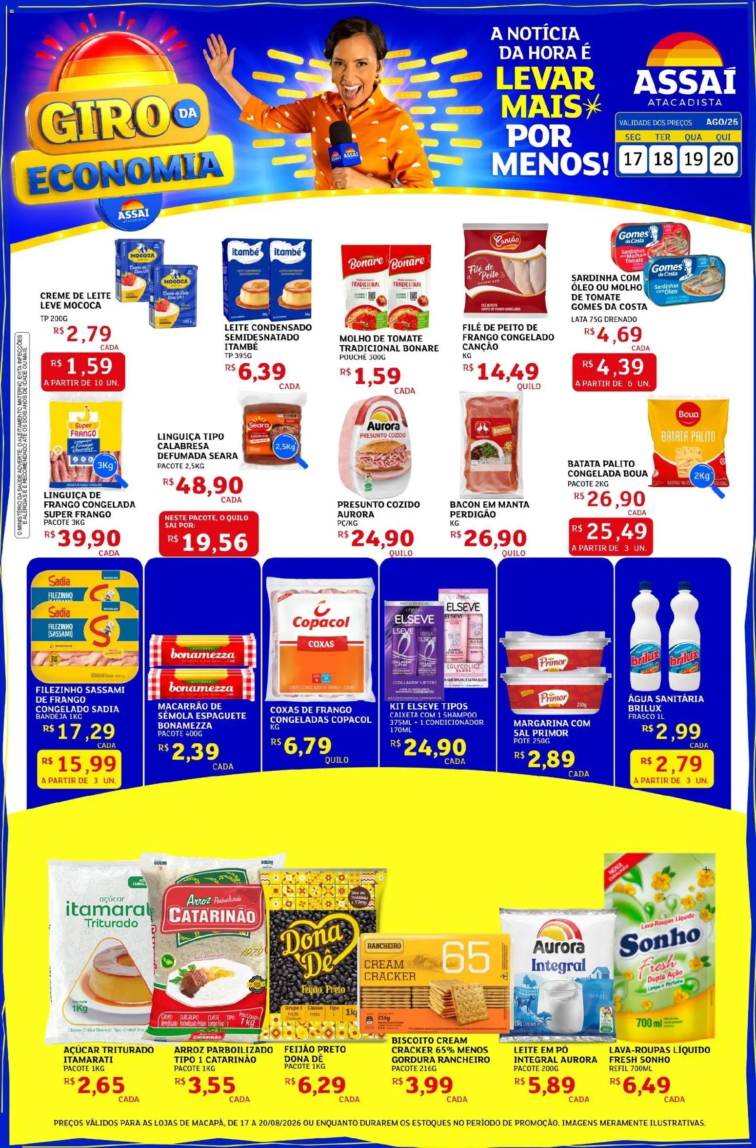 Assaí Atacadista Folheto - válido de 17/08/2026 | Página: 1 | Produtos: Shampoo, Leite, Creme, Bandeja