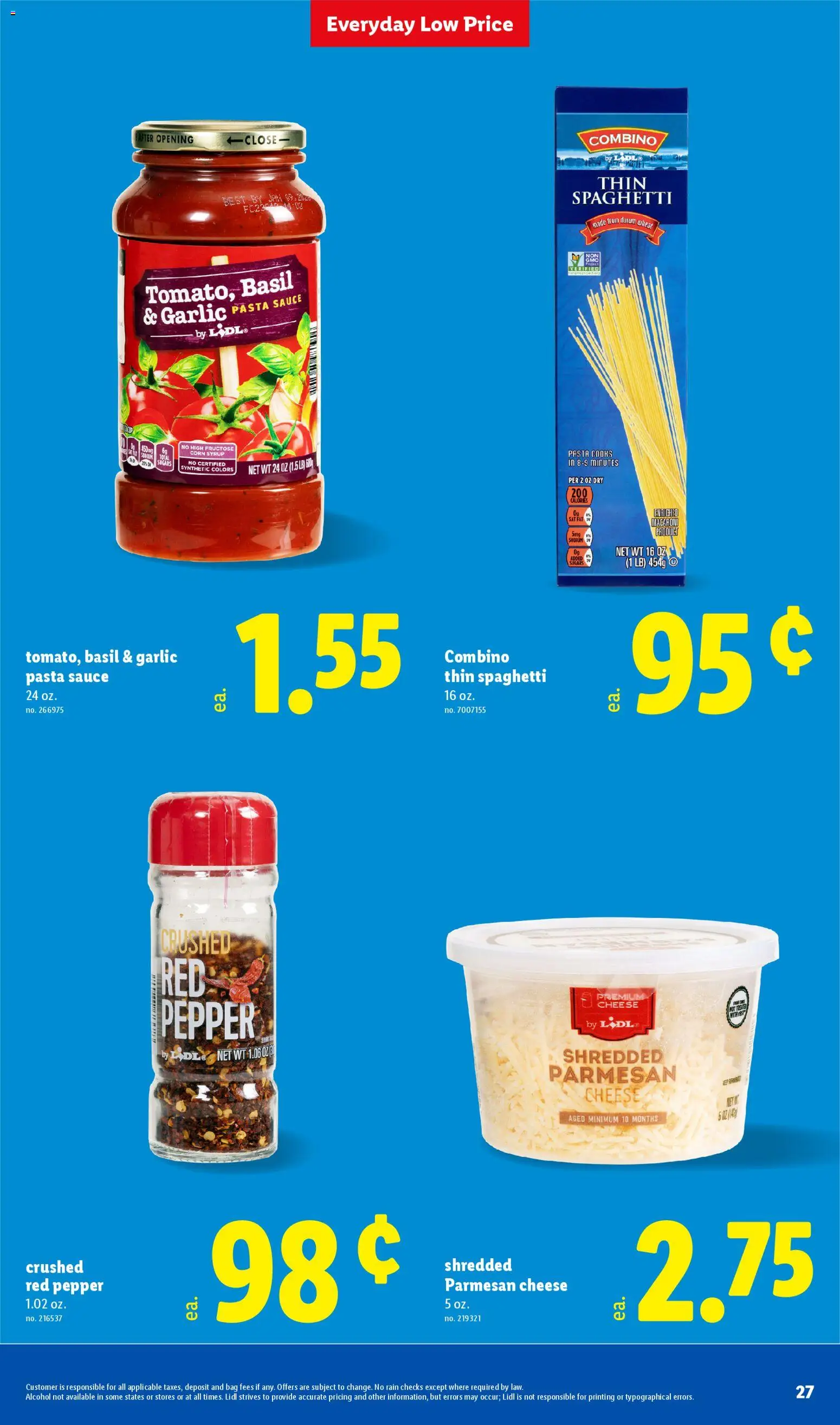 Lidl Weekly Ad - valid from 22.04.2026 | Page: 27 | Products: Corn, Cheese, Pasta, Bag