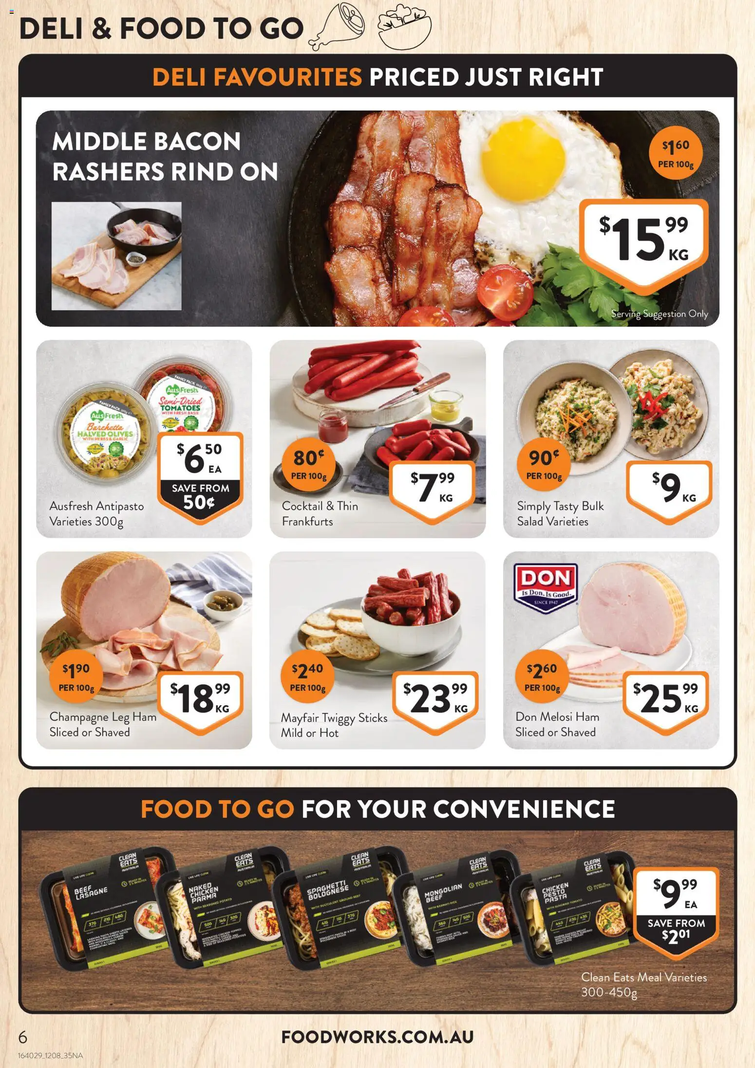 Foodworks catalogue - valid from 12/08/2026 | Page: 6 | Products: Bacon, Cocktail, Salad, Pesto