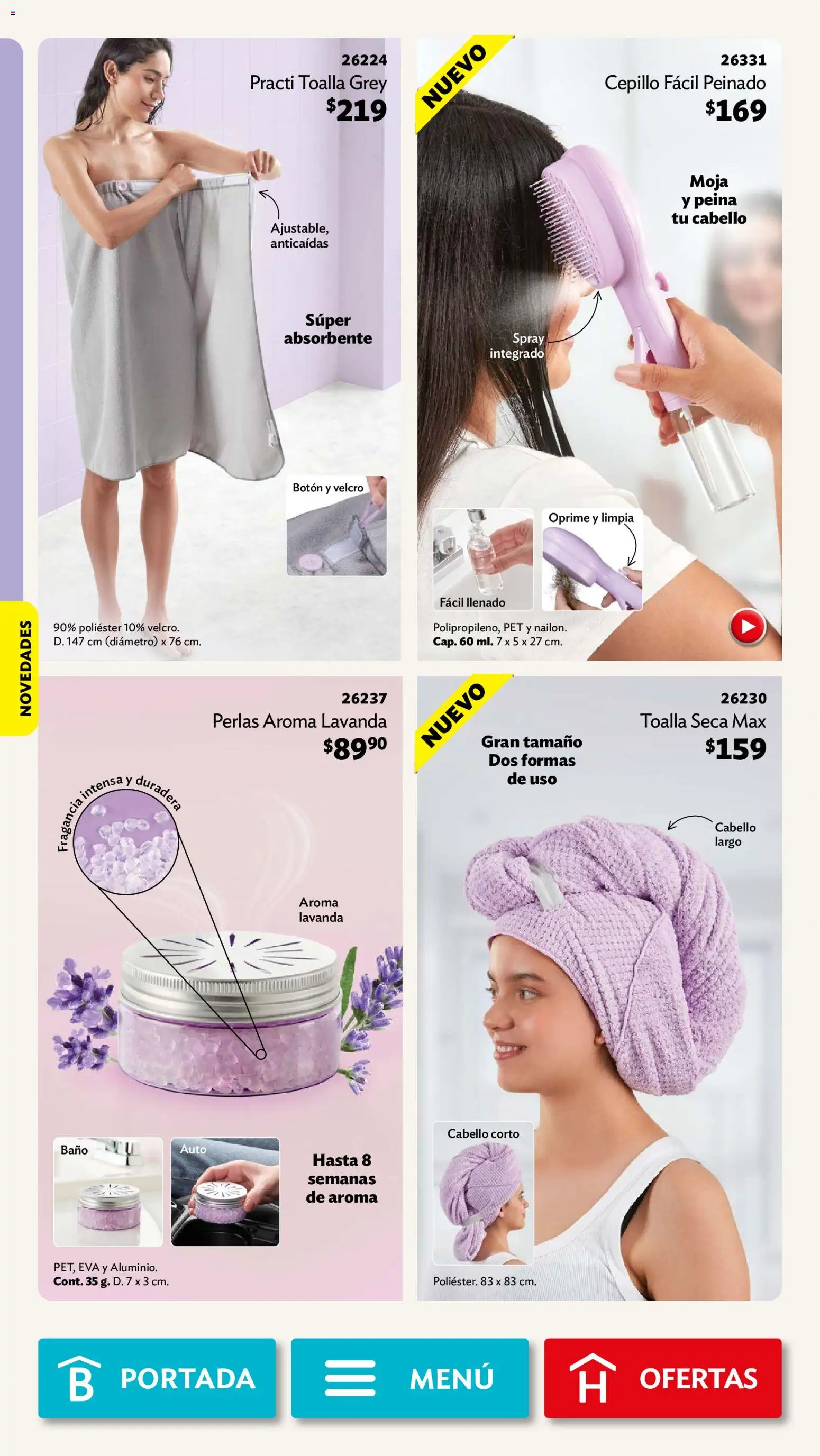 Nuevas ofertas de Betterware válidas en toda la República Mexicana desde el 31/08/2026. ¡Encuentra las mejores ofertas en Betterware campaña 9 2026! | Página: 56 | Productos: Cepillo, Toalla, Baño, Fragancia