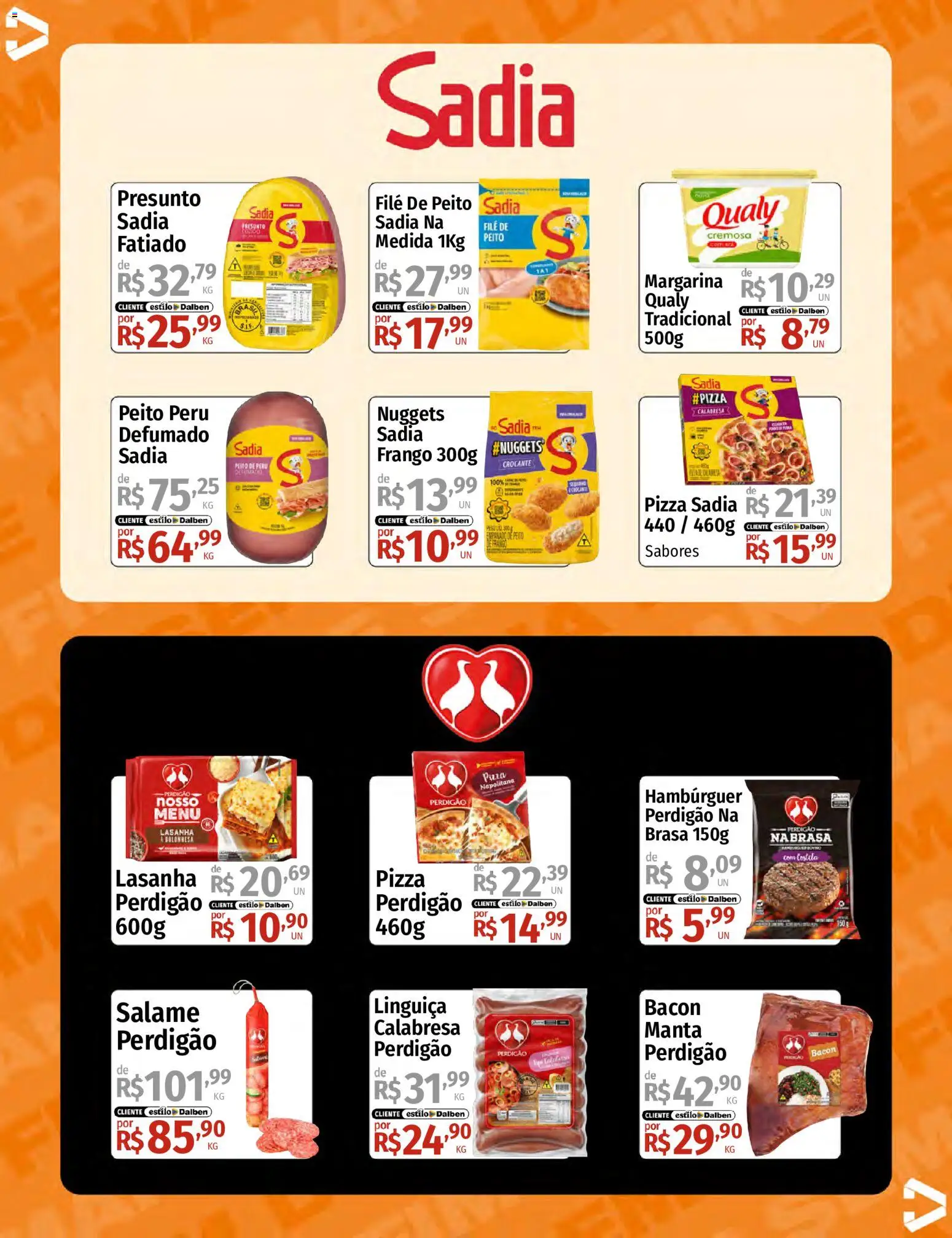 Supermercado Dalben Folheto - válido de 10/07/2026 | Página: 11 | Produtos: Salame, Hambúrguer, Lasanha, Margarina
