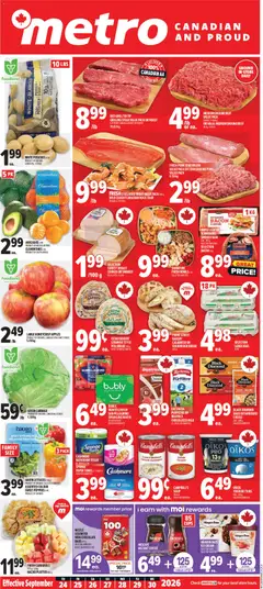 Preview of Metro weekly flyer / circulaire from shop Metro valid from Sep 24, 2026 | Page: 1