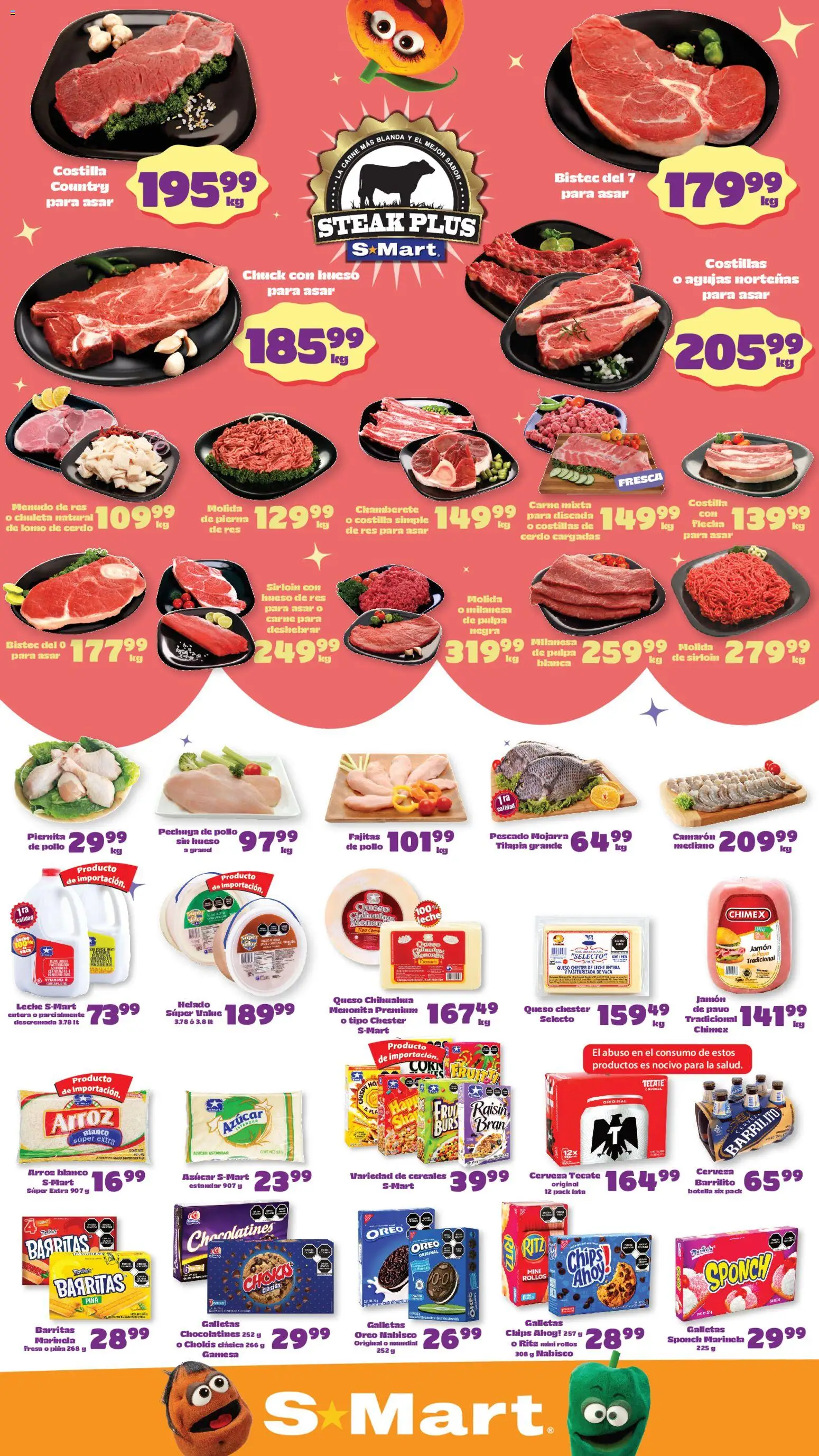 Nuevas ofertas de S-Mart válidas en toda la República Mexicana desde el 15.05.2026. ¡Encuentra las mejores ofertas en S-Mart folleto Monterrey! | Página: 1 | Productos: Pollo, Azúcar, Cerdo, Galletas