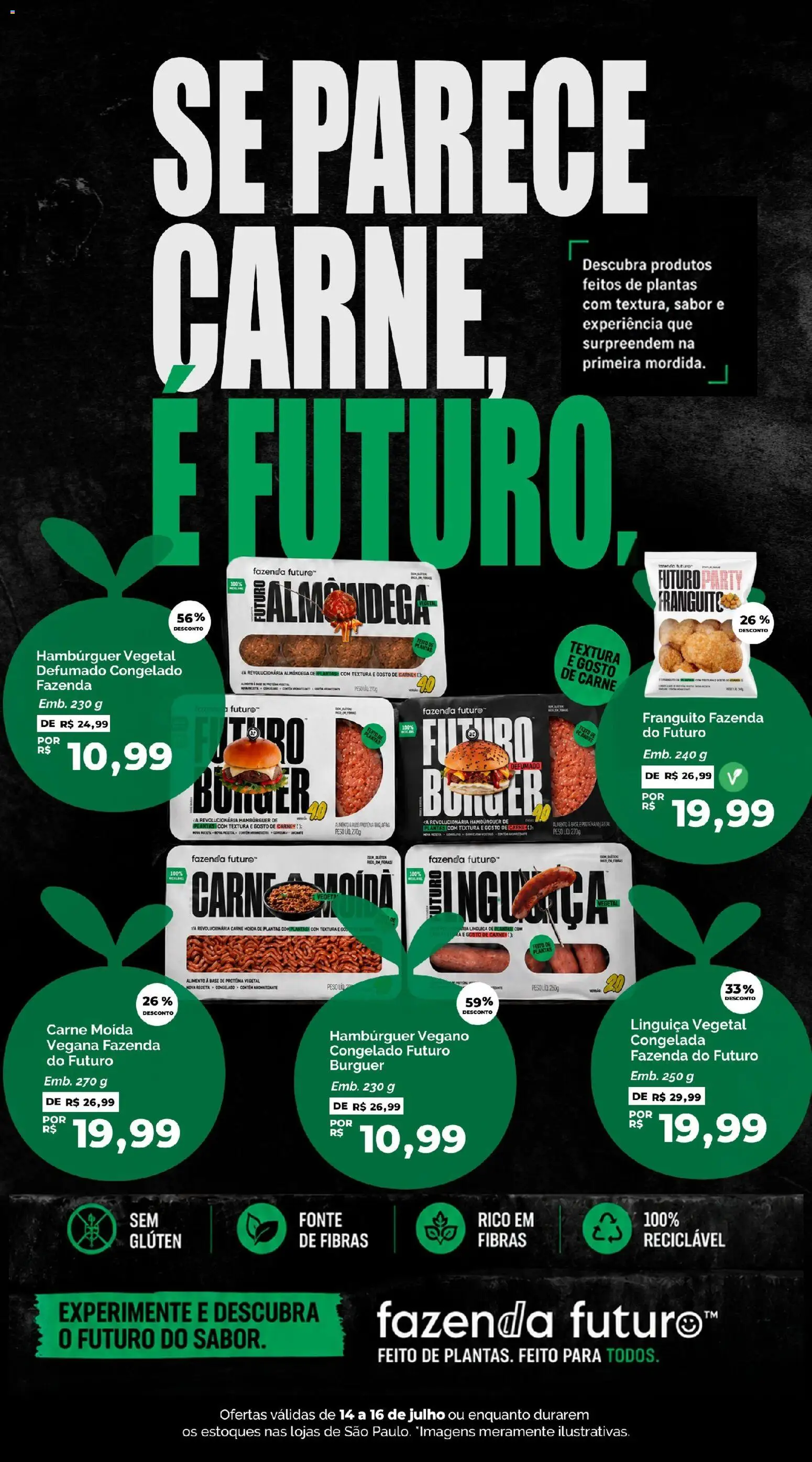 Oba Hortifruti Folheto - válido de 14/07/2026 | Página: 3 | Produtos: Linguiça, Base, Hambúrguer, Carne moída