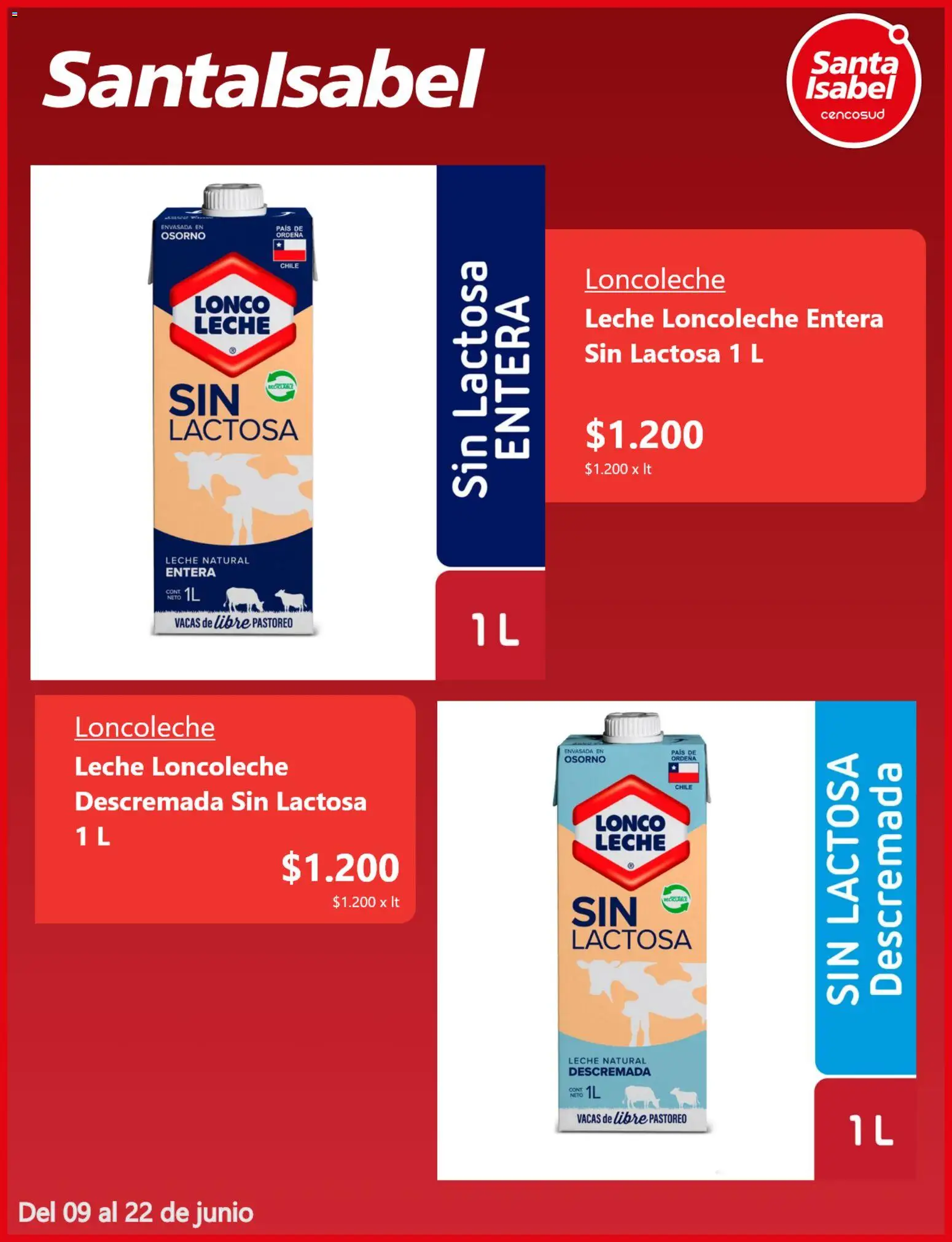 Santa Isabel Ofertas │ válido desde el 09.06.2026 | Página: 2 | Productos: Leche