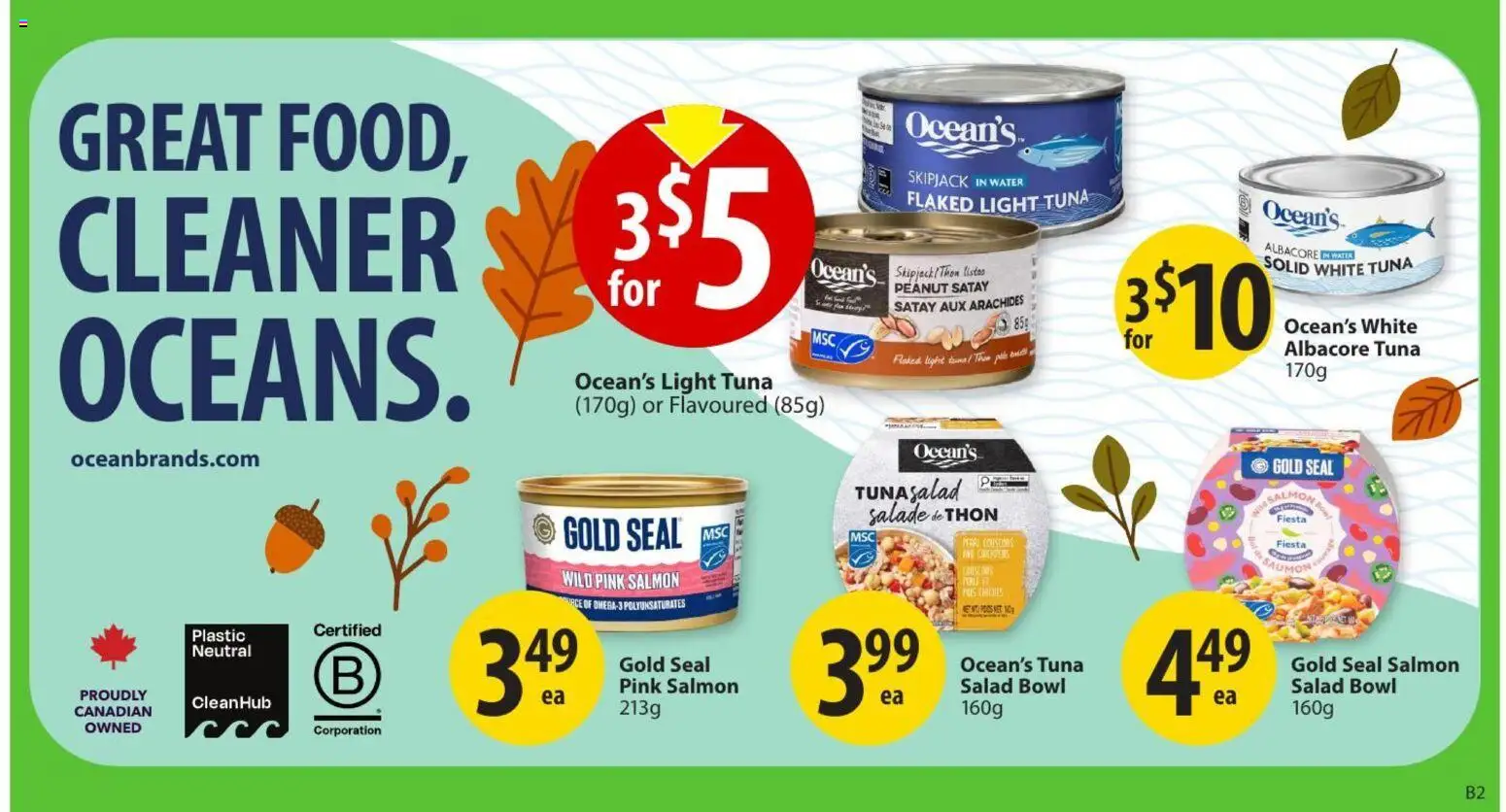 Save on foods flyer valid from Sep 17, 2026 | Page: 18 | Products: Salad, Water, Salmon, Tuna