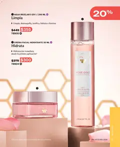 Vista previa de 1, AGUA MICELAR 5 EN 1 / 200 ML, Limpia, desmaquilla, tonifica, hidrata e ilumina, nuevo folleto de la tienda, válido en México a partir del 01/08/2026 | Página: 51 | Productos: Crema, Agua, Agua micelar