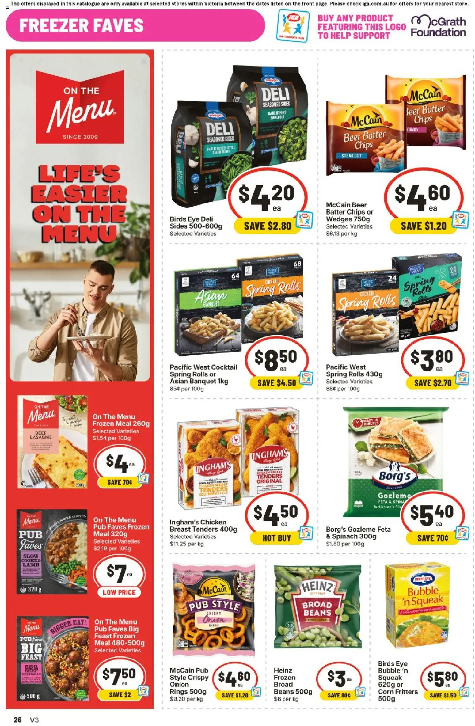 IGA catalogue - valid from 23/09/2026 | Page: 34 | Products: Broccoli, Chicken breast, Steak, Beans