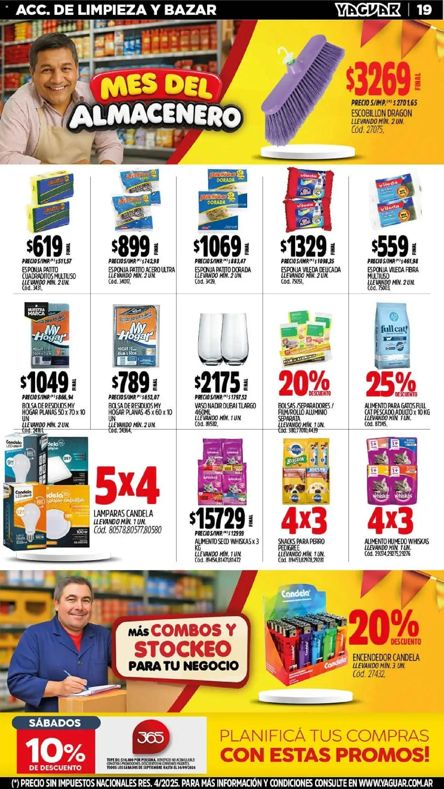 Yaguar - Oferta Semanal Jujuy │ válido desde el 21/09/2026 | Página: 18 | Productos: Encendedor, Bolsa, Escobillon, Snacks