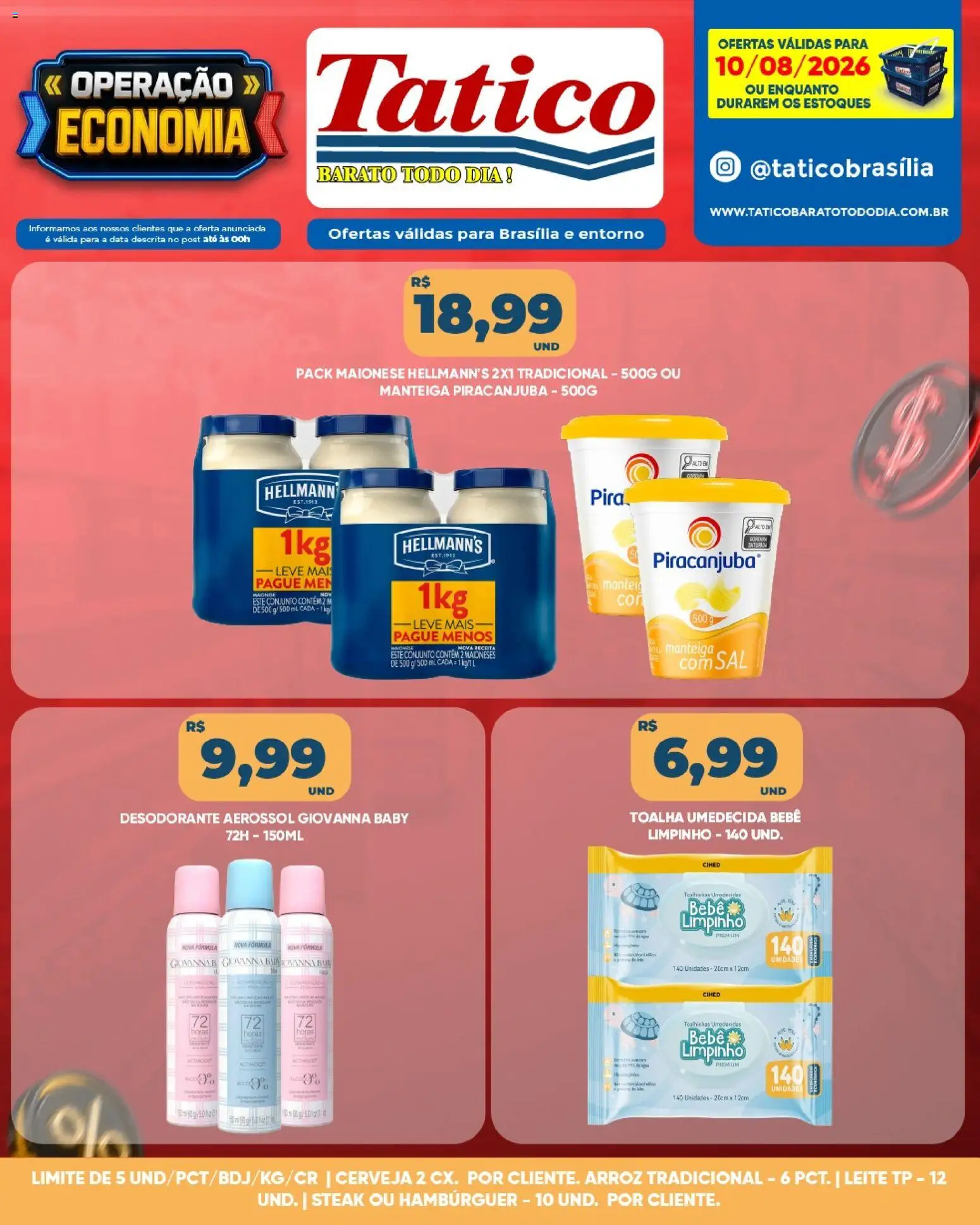 Tatico Folheto - válido de 10/08/2026 | Página: 9 | Produtos: Desodorante, Leite, Cerveja, Arroz