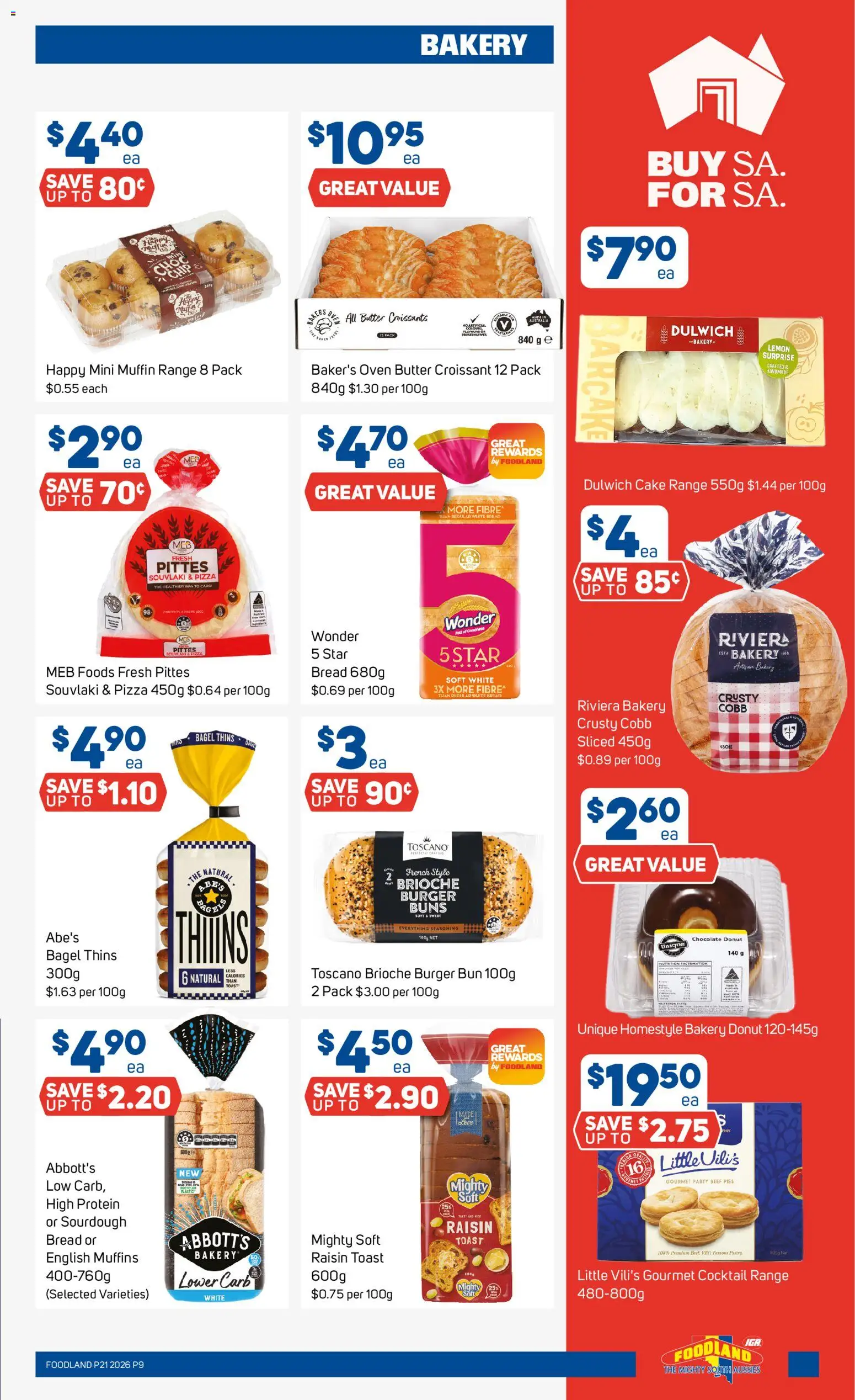 Foodland catalogue - valid from 20.05.2026 | Page: 9 | Products: Butter, Muffins, Oven, Bakery