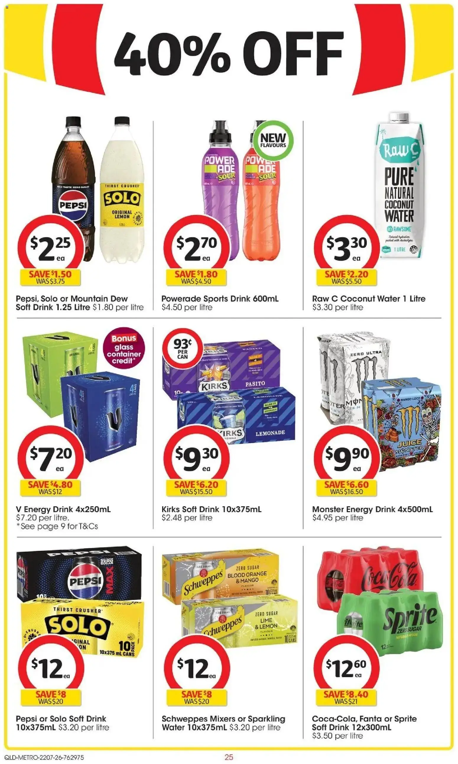 Coles catalogue - valid from 22/07/2026 | Page: 25 | Products: Pepsi, Water, Lemon, Lime