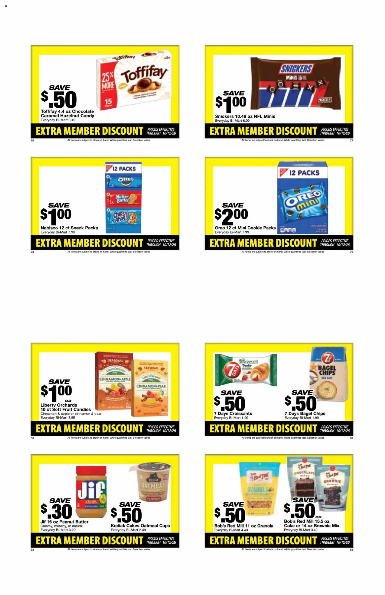 Bi-Mart Extra Member Discount Book - valid from 09/28/2026 | Page: 11 | Products: Candy, Candies, Oreo, Snickers