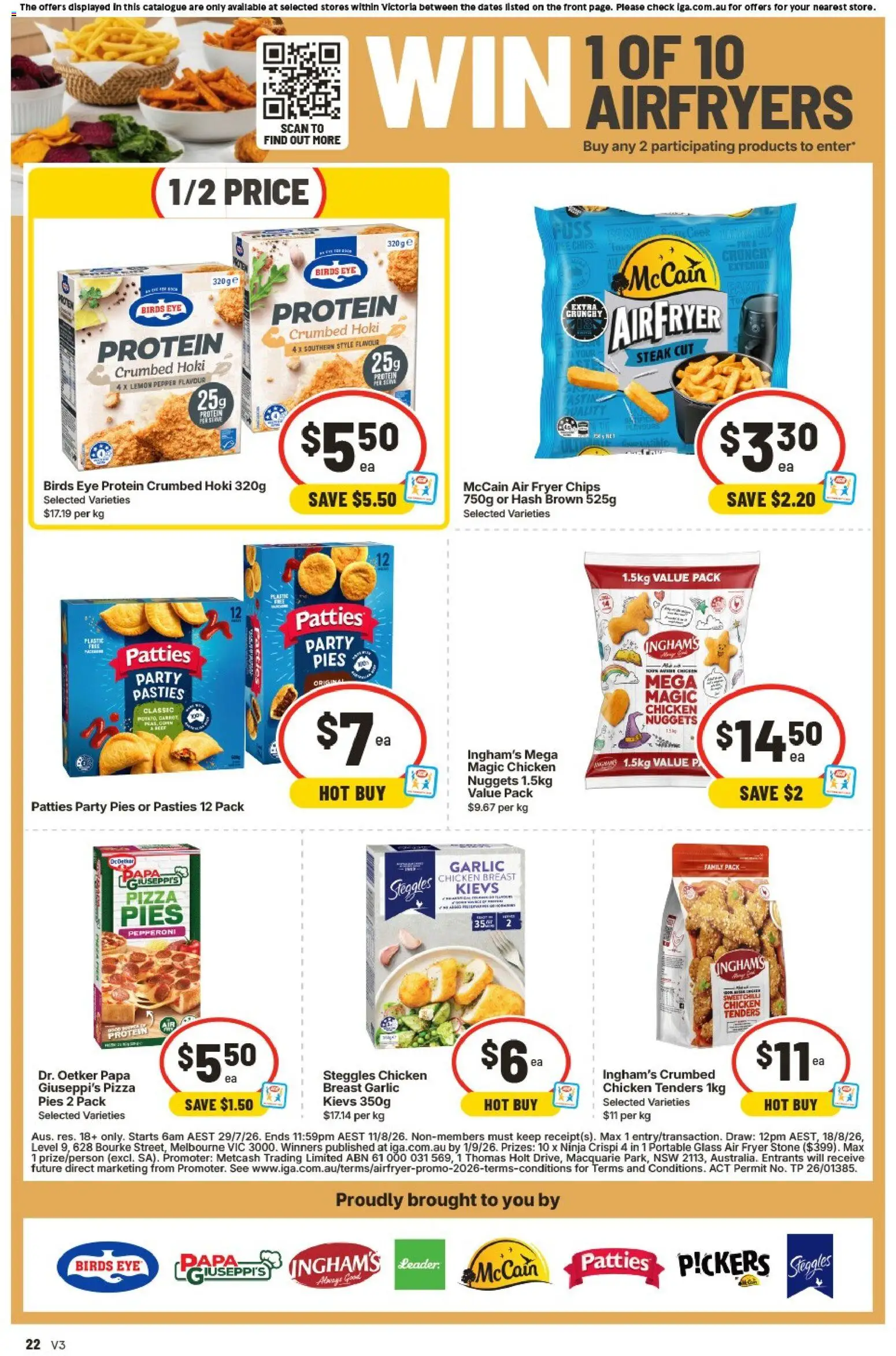 IGA catalogue - valid from 29/07/2026 | Page: 22 | Products: Pizza, Chips, Pies, Portable