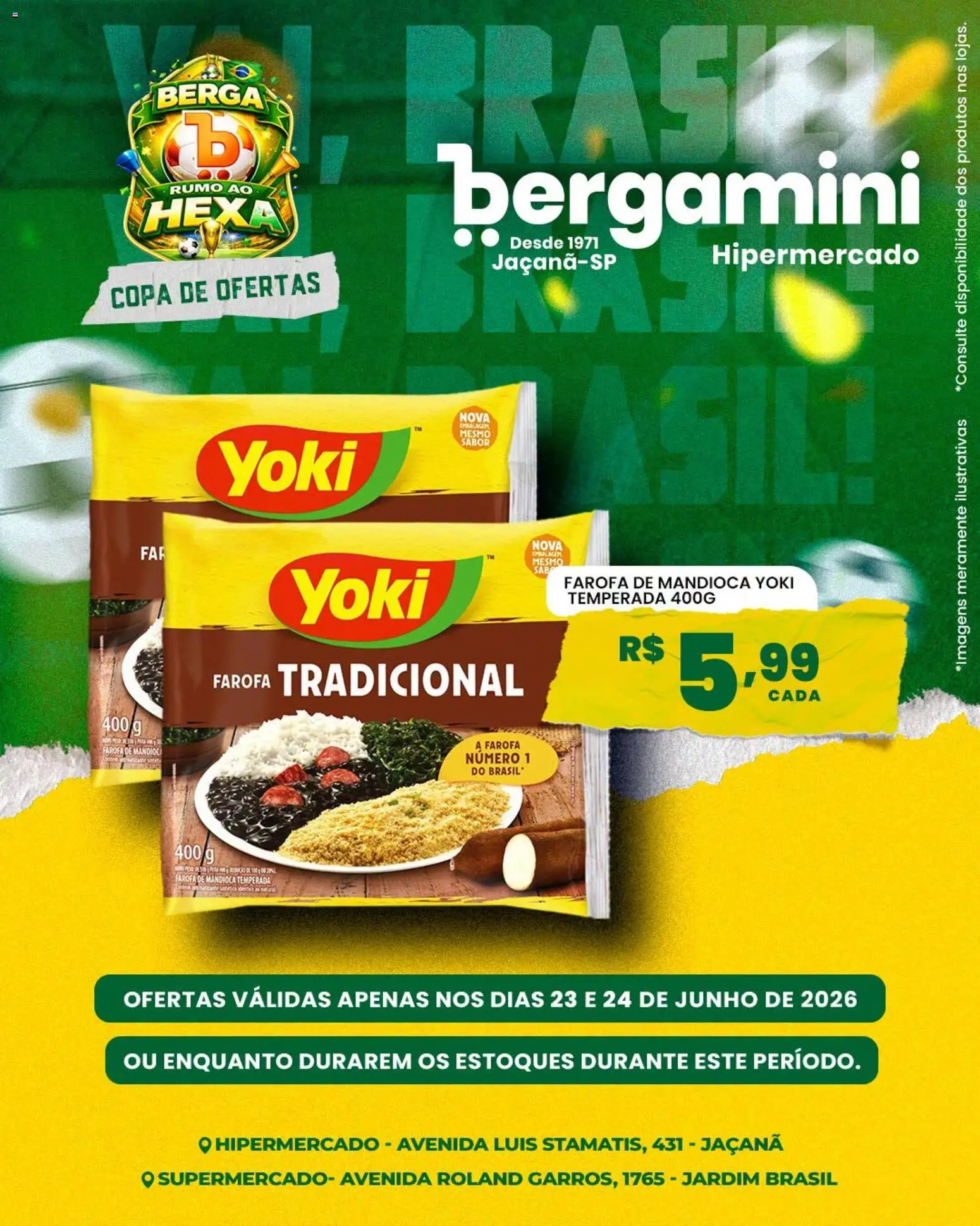 Supermercado Bergamini Folheto - válido de 23/06/2026 | Página: 7 | Produtos: Mandioca, Copa, Farofa