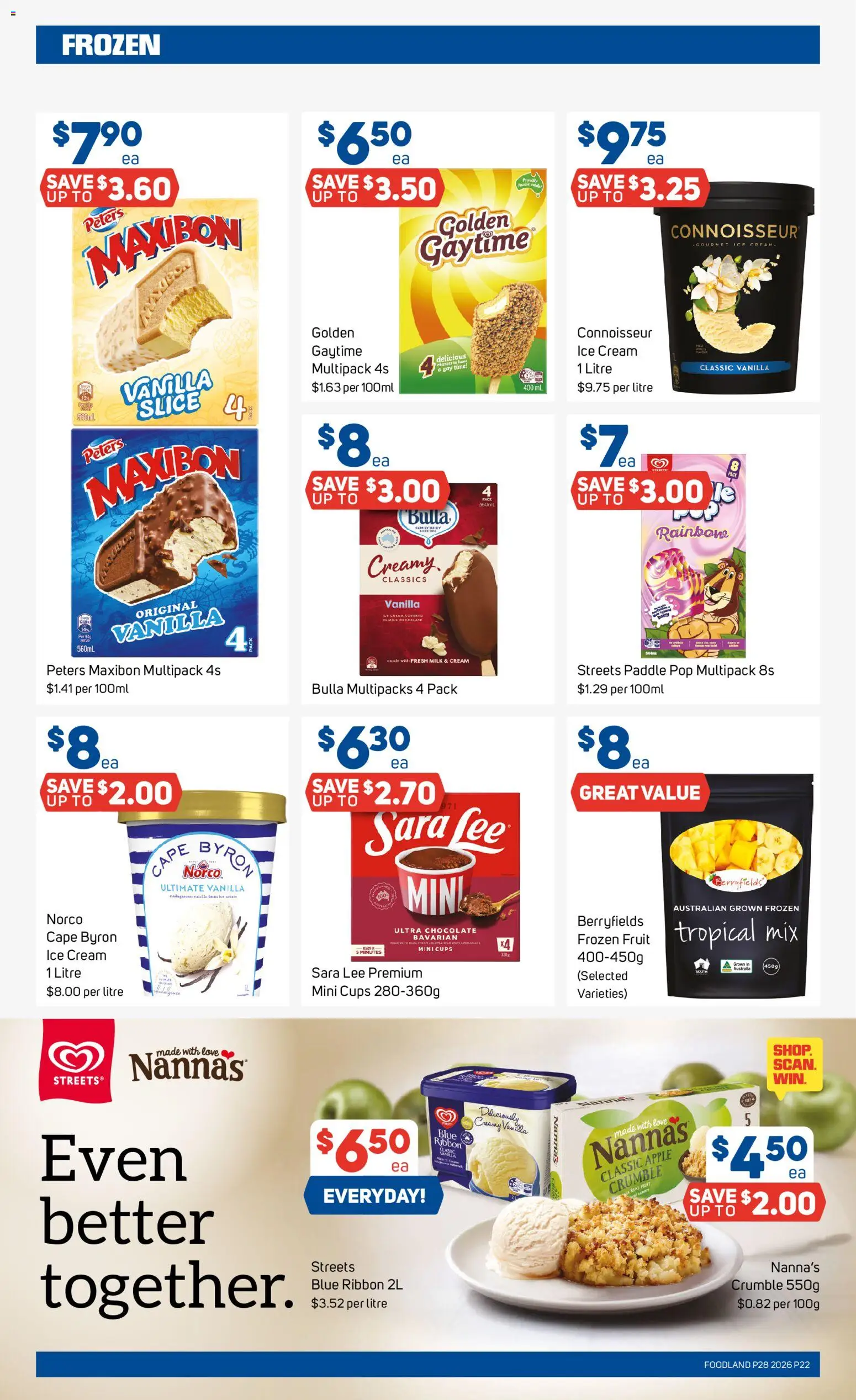 Foodland catalogue - valid from 08/07/2026 | Page: 22 | Products: Milk, Dairy, Chocolate, Ice cream