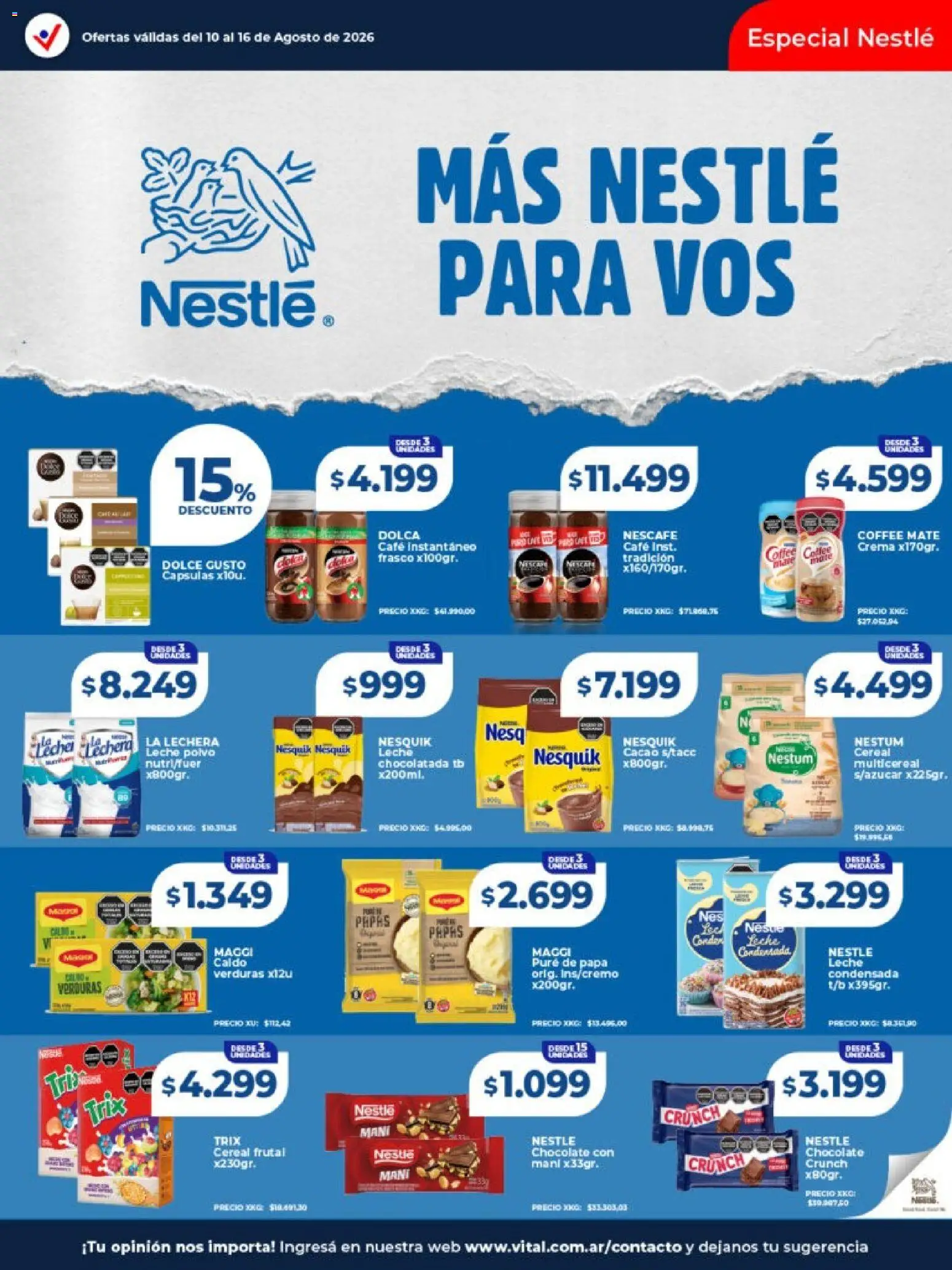 Vital - Ofertas │ válido desde el 10/08/2026 | Página: 19 | Productos: Papas, Frasco, Leche, Chocolate