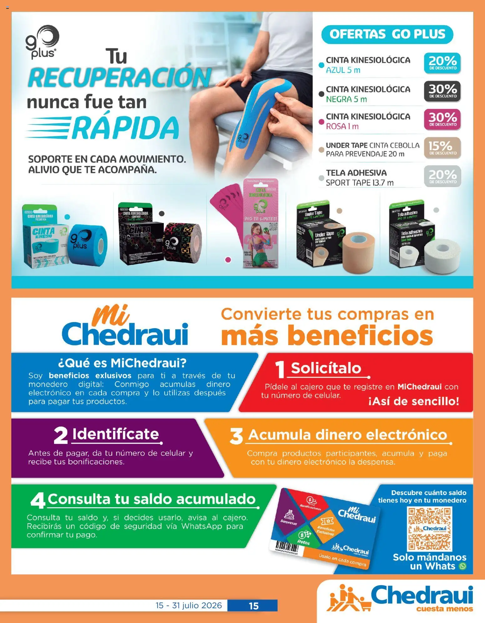 Nuevas ofertas de Chedraui válidas en toda la República Mexicana desde el 15/07/2026. ¡Encuentra las mejores ofertas en Chedraui folleto Cuidar tu salud! | Página: 15 | Productos: Cebolla, Monedero, Cinta, Té