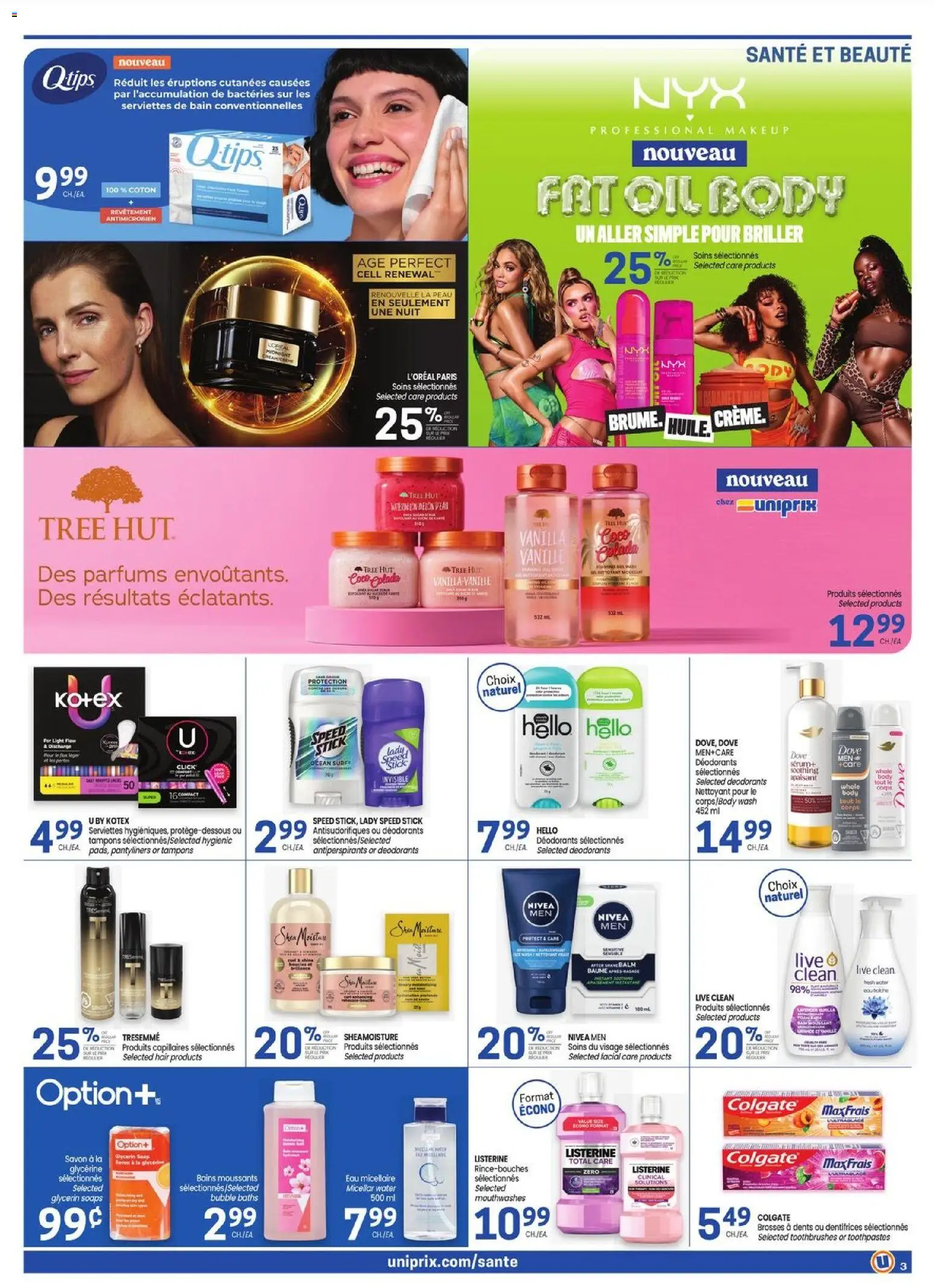 Uniprix flyer valid from Sep 24, 2026 | Page: 3 | Products: Listerine, Soap, Tampons, Vanilla