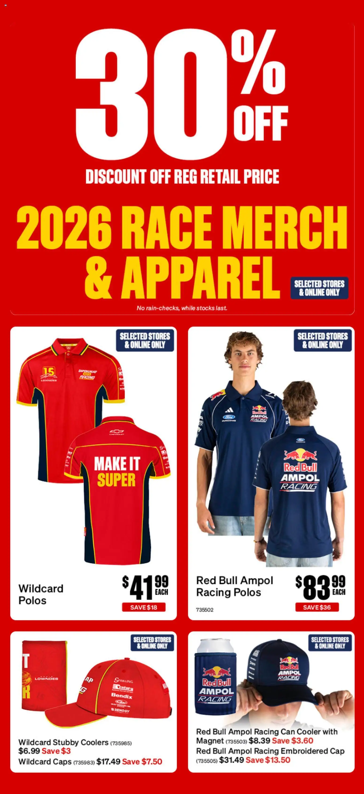 Supercheap Auto catalogue - valid from 30/09/2026 | Page: 3 | Products: Polos, Red Bull, Cap