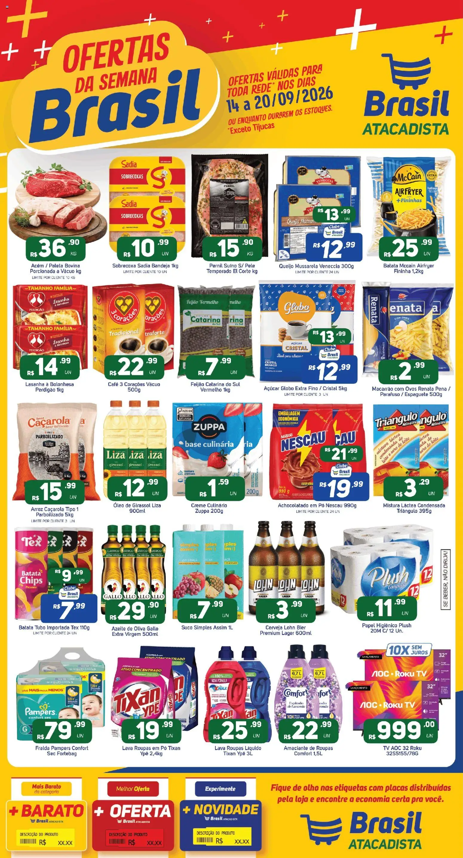 Brasil Atacadista Folheto - válido de 14/09/2026 | Página: 1 | Produtos: Amaciante de roupas, Pernil, Leite, Queijo