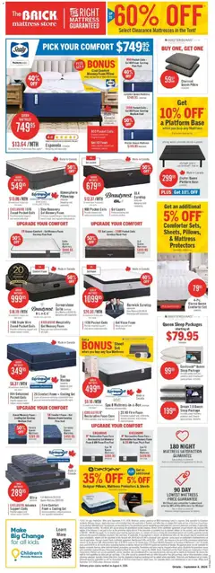 Preview of The Brick weekly flyer / circulaire from shop The Brick valid from Sep 3, 2026 | Page: 14 | Products: Bed, Cabinet, Basket, Chairs