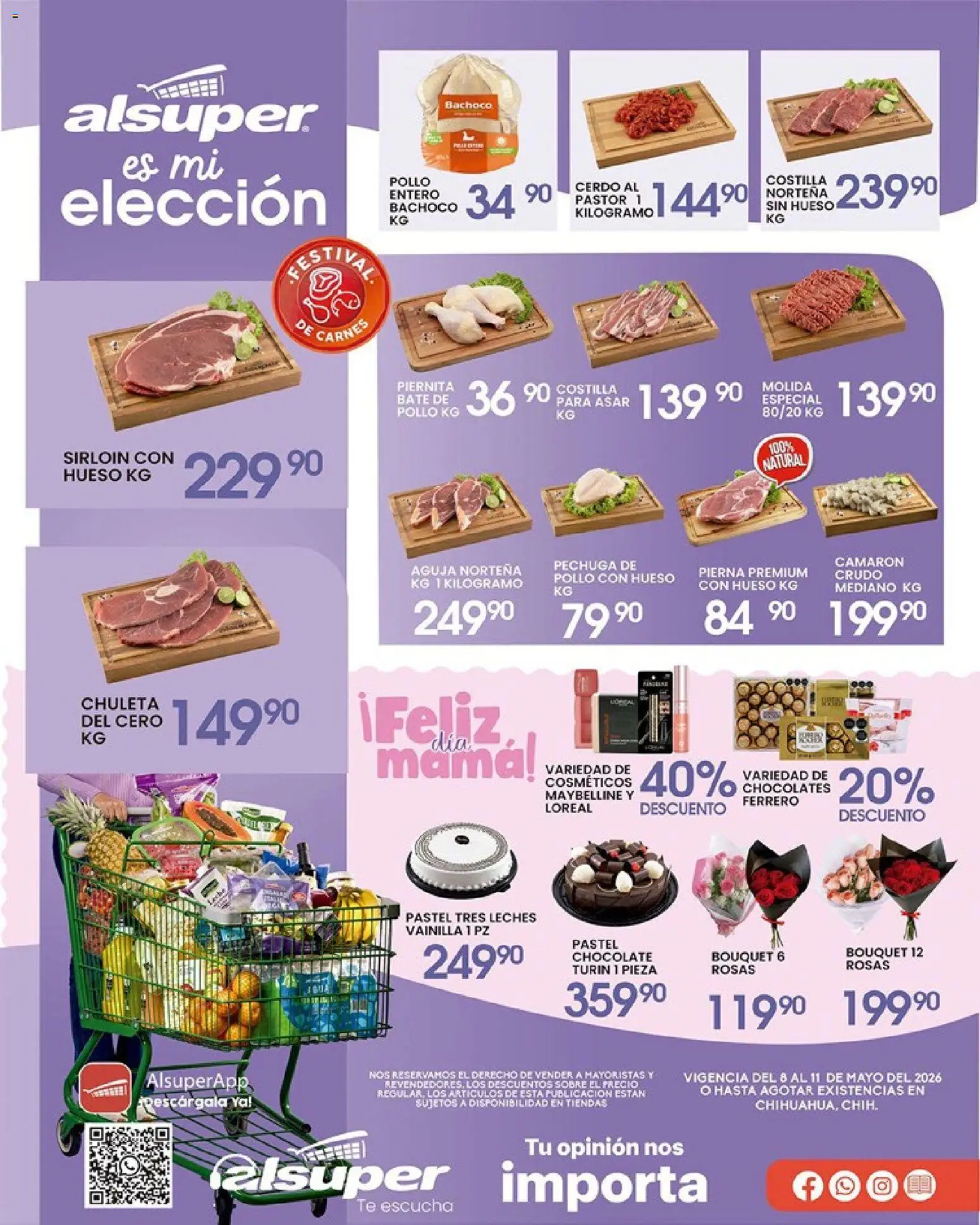 Nuevas ofertas de Alsuper válidas en toda la República Mexicana desde el 08.05.2026. ¡Encuentra las mejores ofertas en Alsuper folleto! | Página: 1 | Productos: Pollo, Pastel, Chocolate, Té