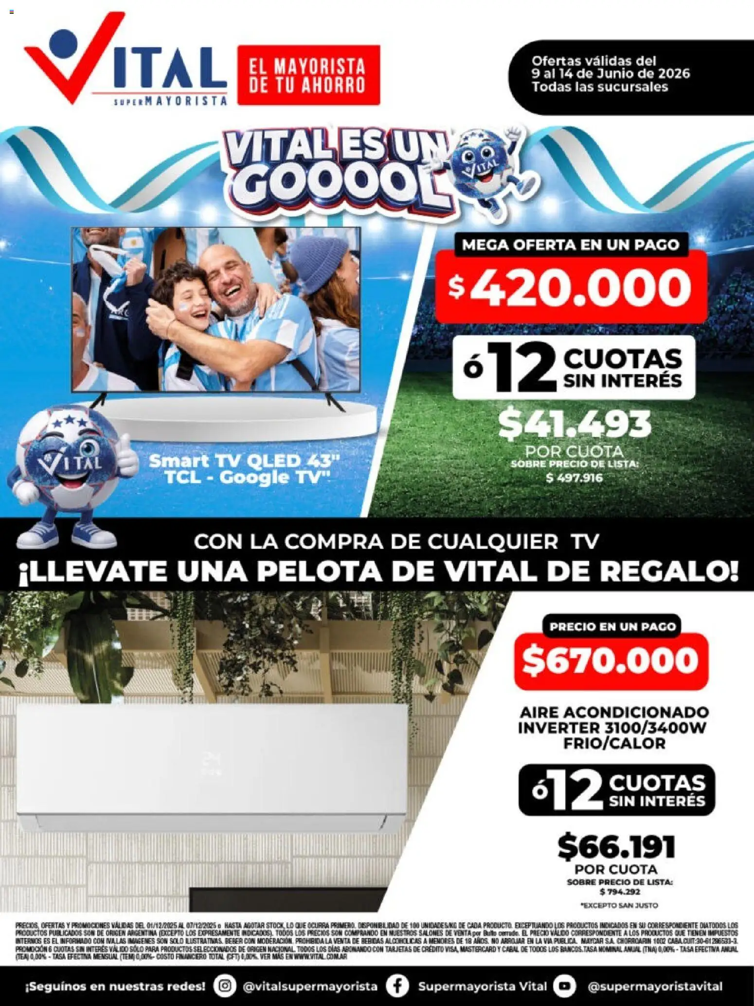 Vital - Especial de nonfood │ válido desde el 08.06.2026 | Página: 1 | Productos: Aire acondicionado, Sobre, Pelota