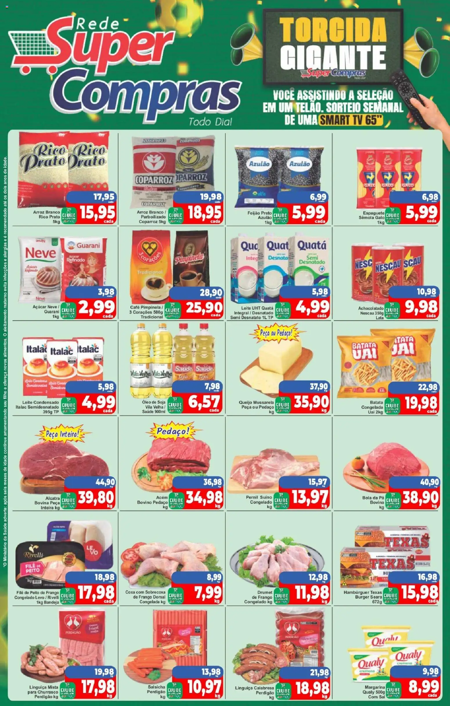 Rede Super Compras Folheto - válido de 08.06.2026 | Página: 1 | Produtos: Nescau, Salsicha, Pernil, Peito de frango