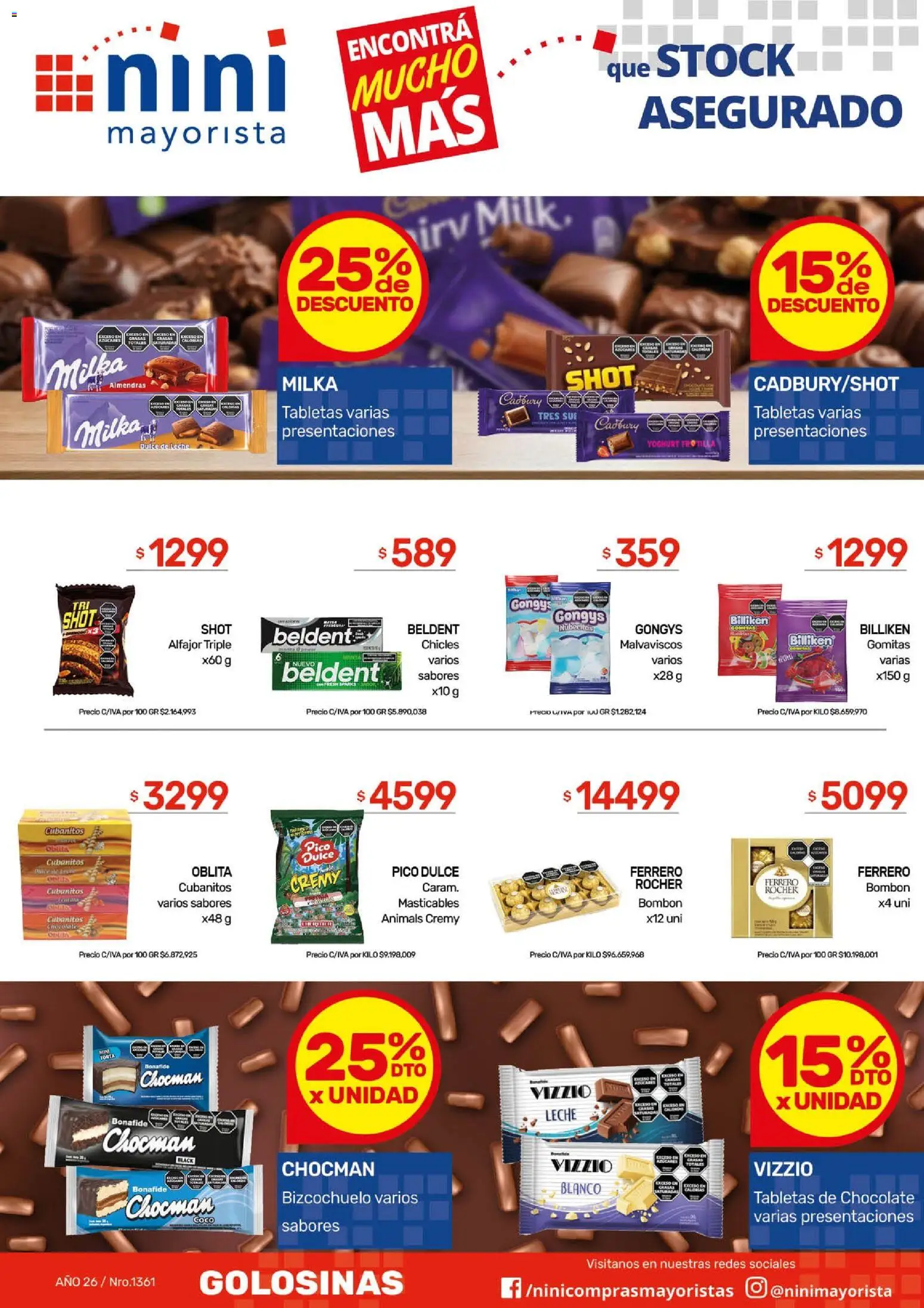NINI Mayorista ofertas │ válido desde el 25.05.2026 | Página: 30 | Productos: Chicles, Leche, Chocolate, Alfajor