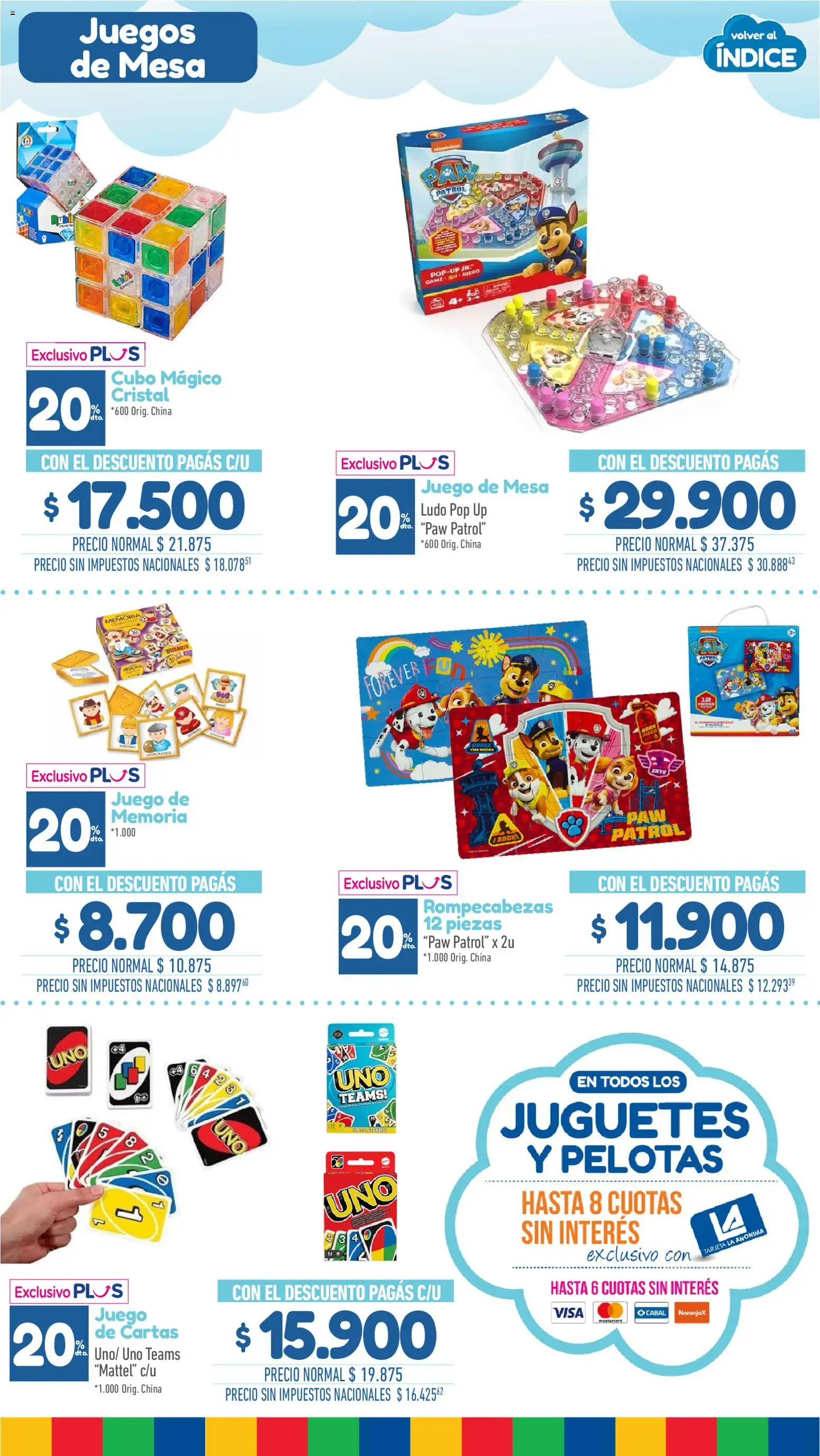 La Anonima Día de la Niňez │ válido desde el 29/07/2026 | Página: 20 | Productos: Mesa