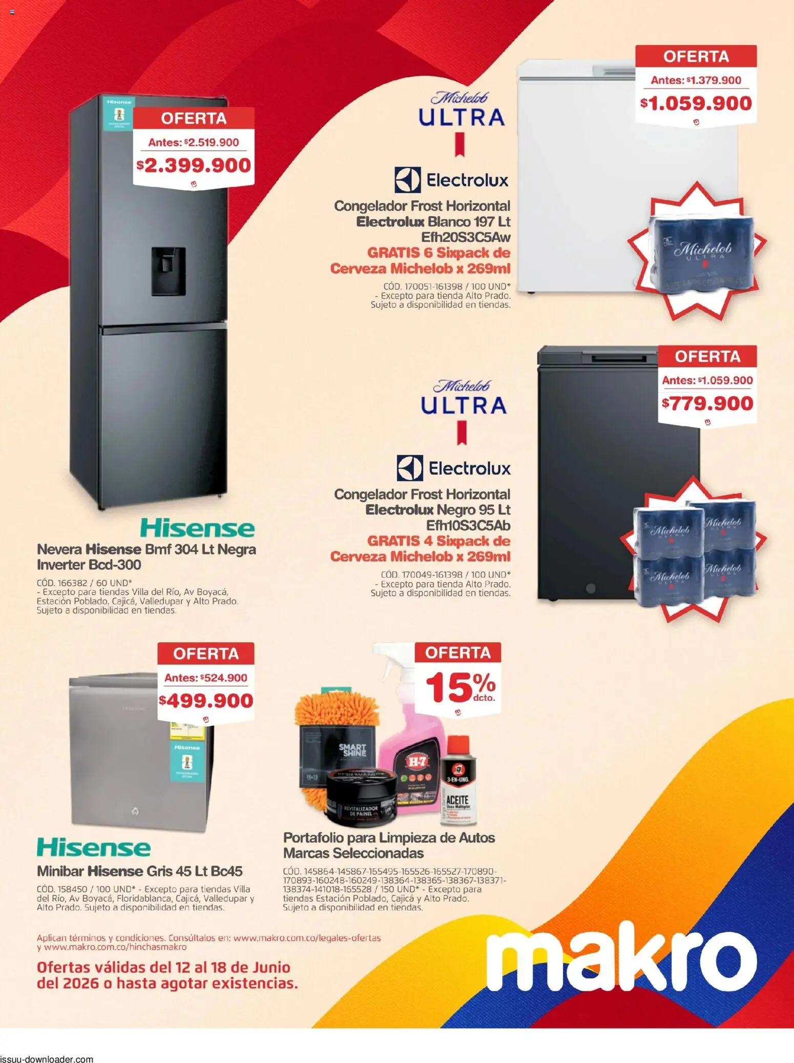 Makro revista - valida desde el 12.06.2026 | Página: 40 | Productos: Congelador, Minibar, Aceite, Cerveza