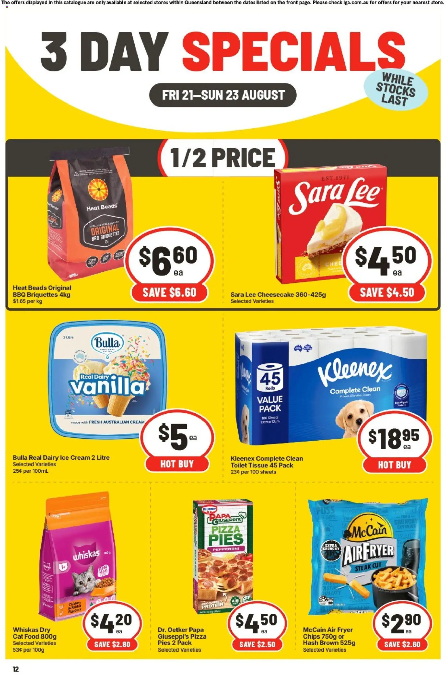 IGA catalogue - valid from 21/08/2026 | Page: 4 | Products: Food, Dairy, Protein, Pies