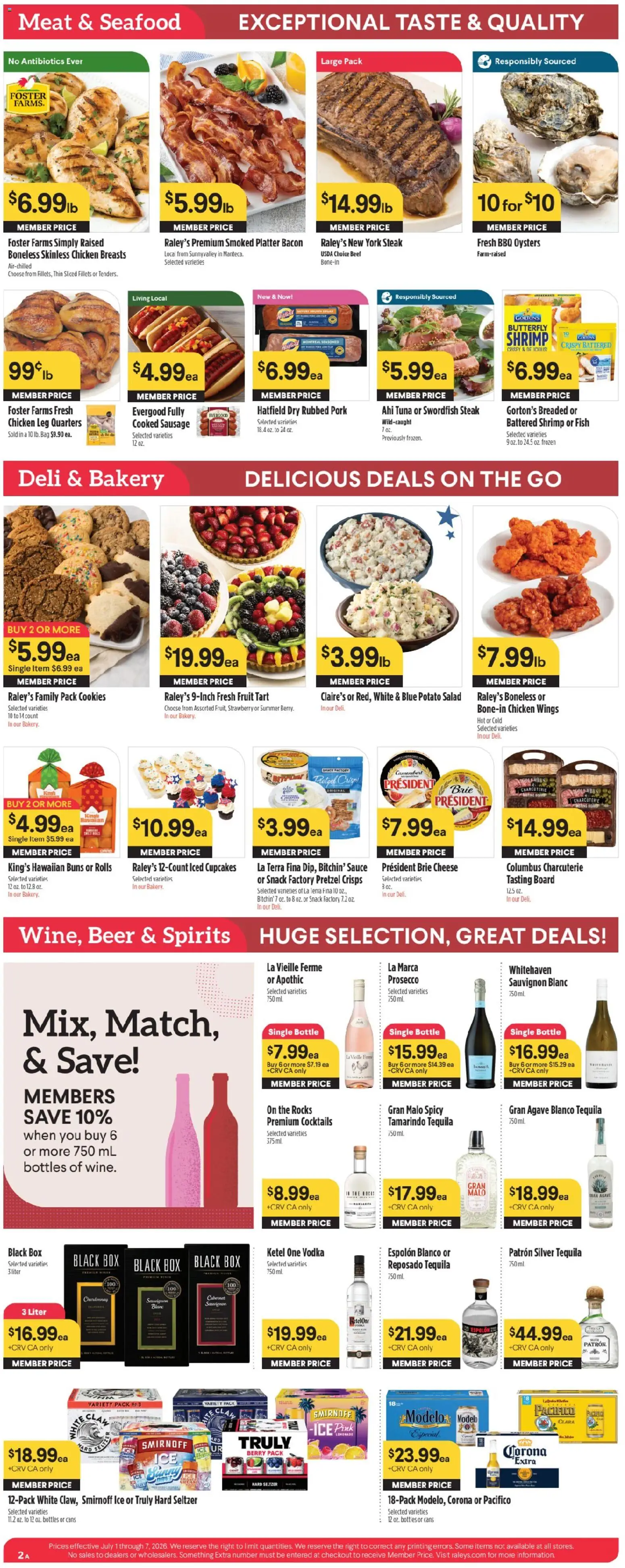 Raley's - Raley's Weekly Ad - valid from 07/01/2026 | Page: 3 | Products: Bakery, Beer, Beef, Vodka