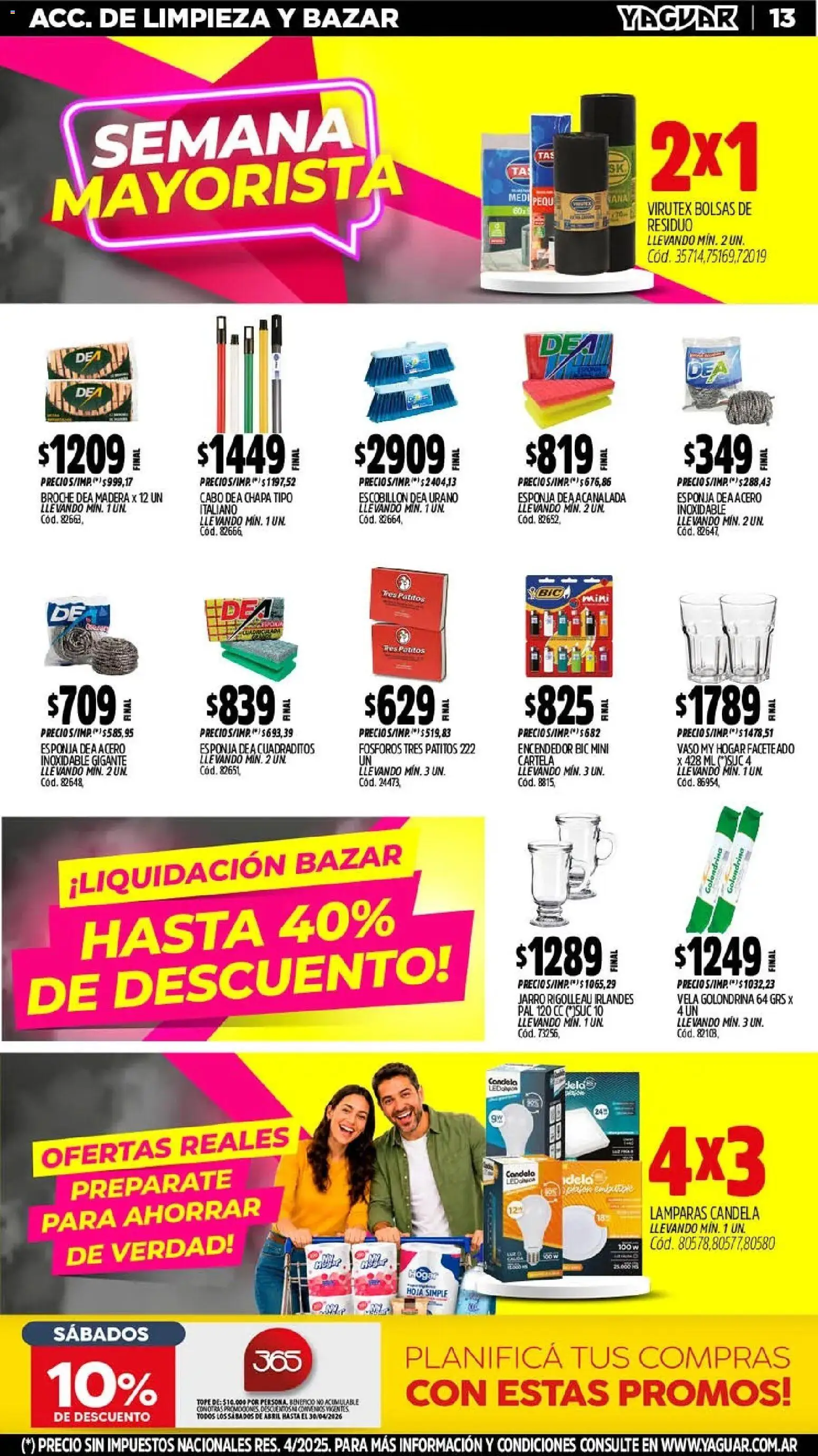 Yaguar - Oferta Semanal Salta │ válido desde el 18.05.2026 | Página: 13 | Productos: Fósforos, Vela, Encendedor, Esponja