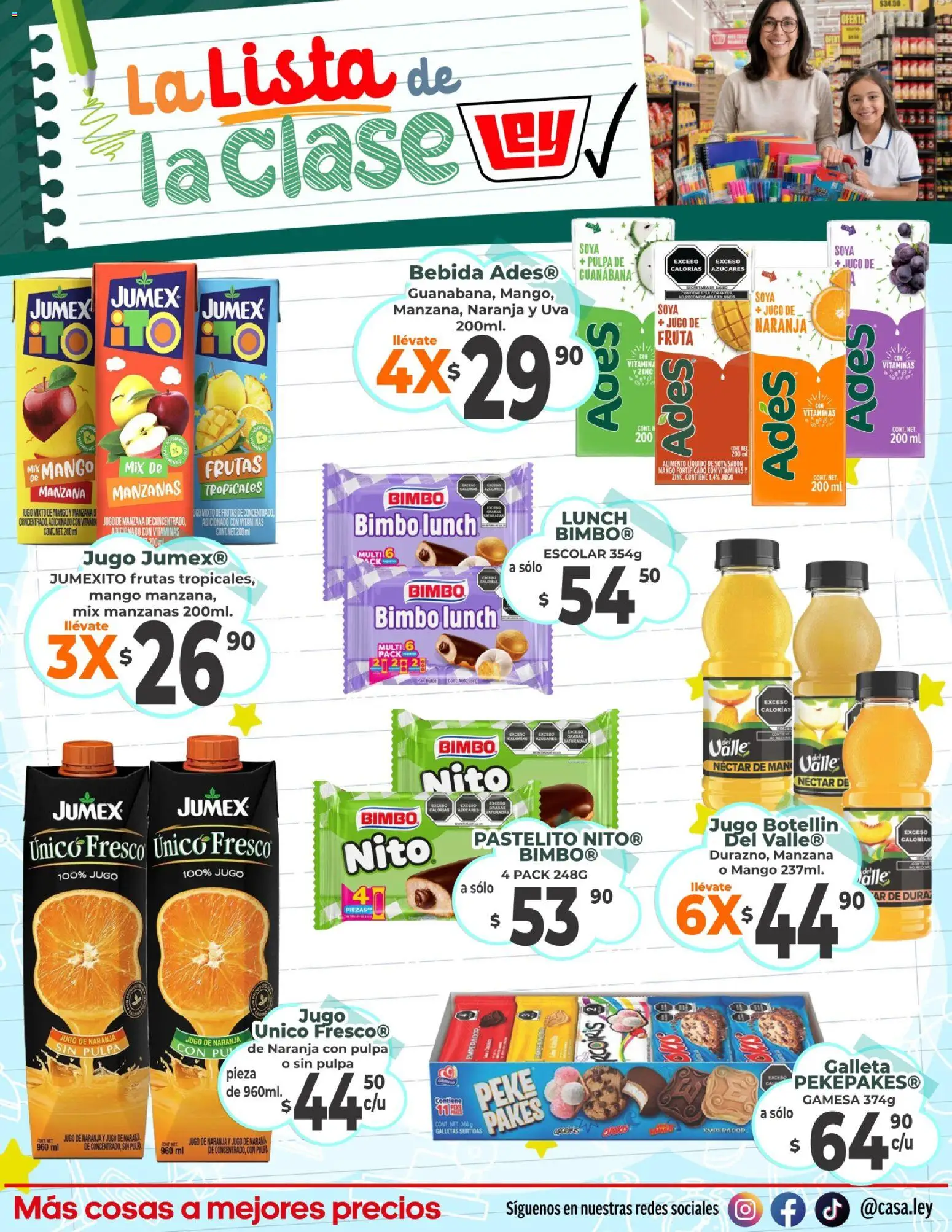 Nuevas ofertas de Casa Ley válidas en toda la República Mexicana desde el 27/08/2026. ¡Encuentra las mejores ofertas en Casa Ley folleto La Lista de la Clase! | Página: 16 | Productos: Jugo de manzana, Mango, Manzanas, Galletas