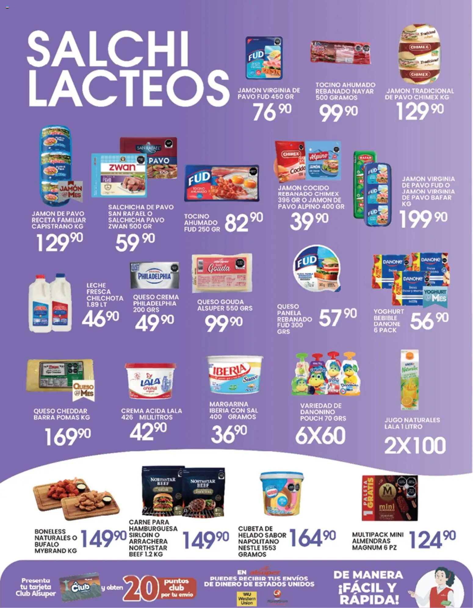 Nuevas ofertas de Alsuper válidas en toda la República Mexicana desde el 05.05.2026. ¡Encuentra las mejores ofertas en Alsuper folleto Laguna! | Página: 3 | Productos: Jamón cocido, Salchicha, Paleta, Crema